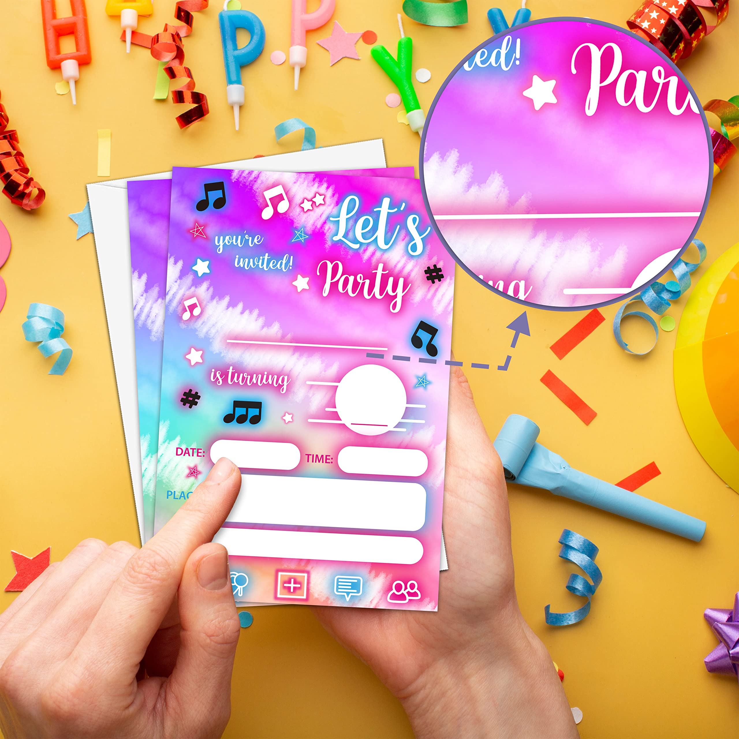 アート・デザイン・音楽 Invitation Amazon.com : Music Theme Birthday Party Invitation,Music