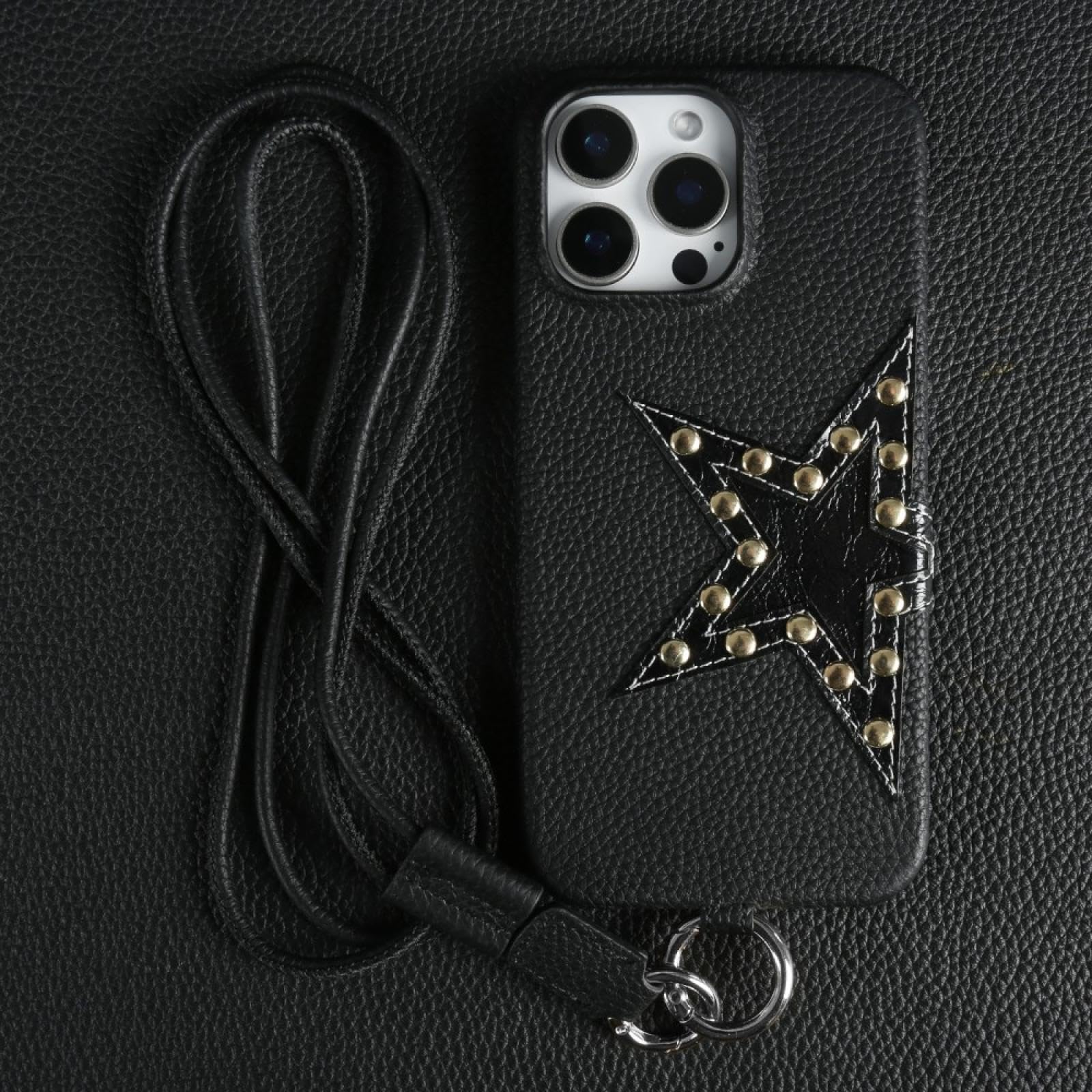 Amazon.co.jp: RNOZX iPhone 16 Pro用レザーケース ストラップ クロス