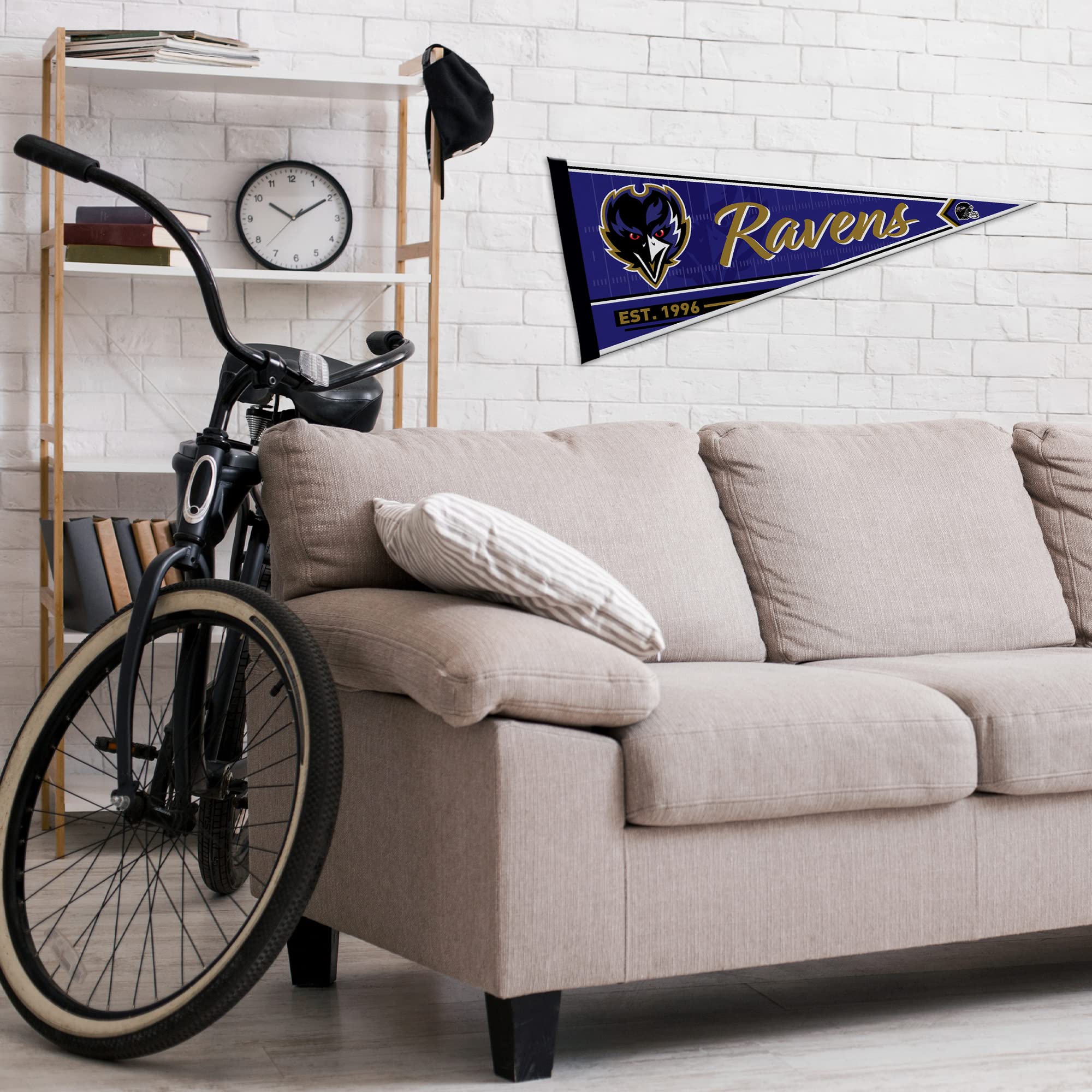 Fanion Baltimore Ravens – Feutre Doux 30cm X 12cm – Décoration Fan NFL