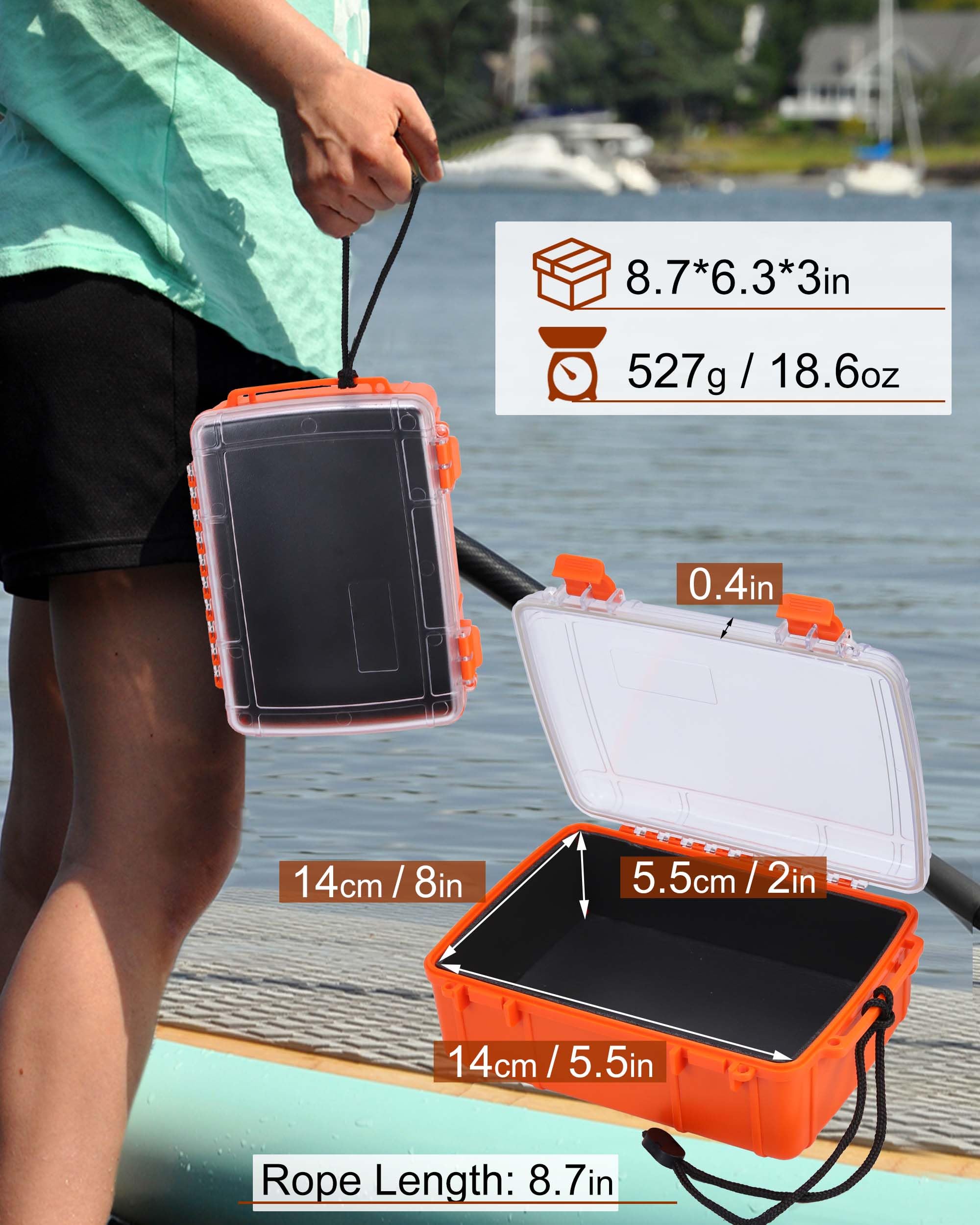 Wxvhji Waterproof Storage Dry Box for Kayaking Waterproof Containers for Boating Travel Waterproof Case Boat Storage Tacklebox Floated Watertight Drybox with Rope