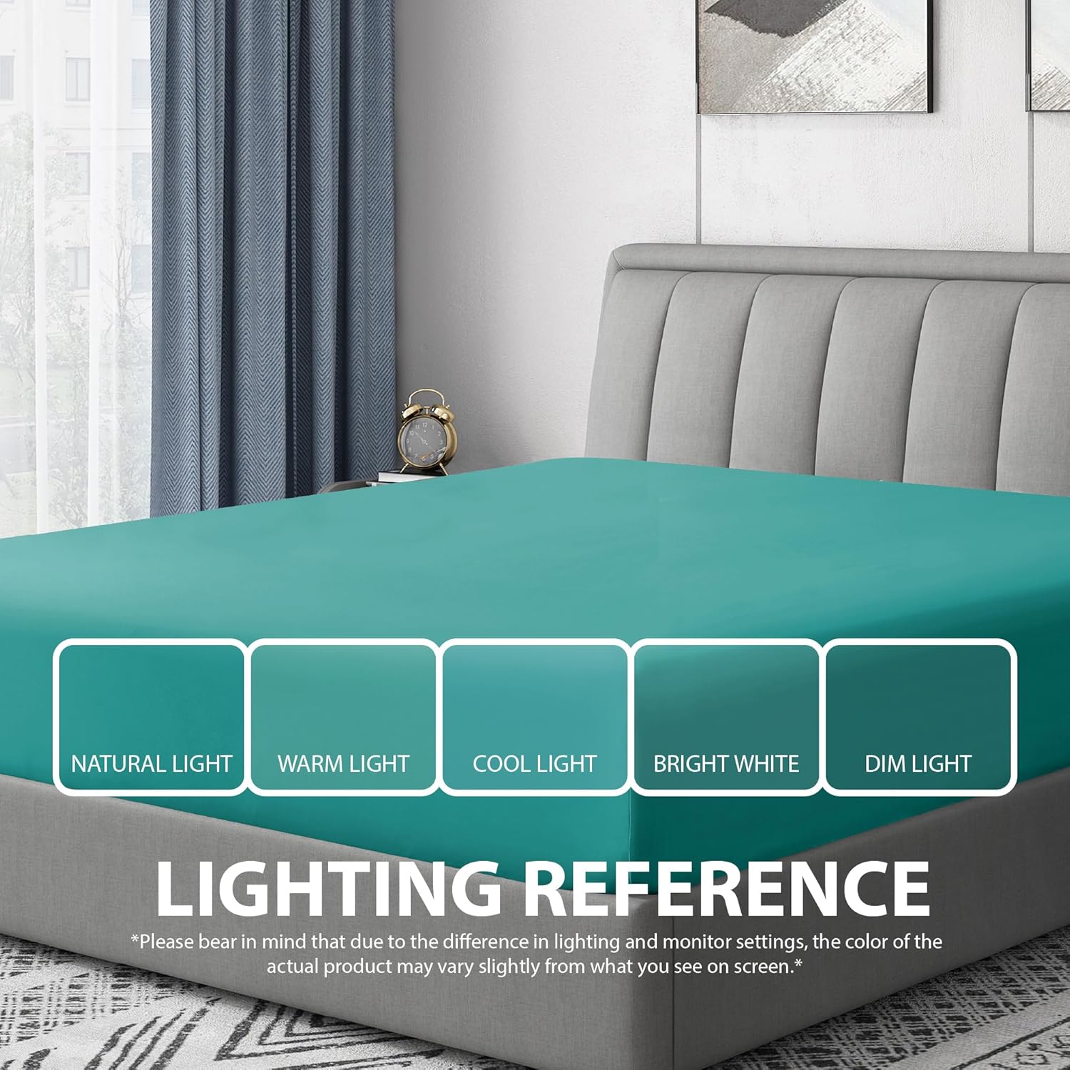 Cathay Home Luxury Wrinkle and Fade Resistant Double Brushed Ultra Soft Microfiber 14-Inch Standard Pocket Single Fitted Sheet, Larkspur Blue, King