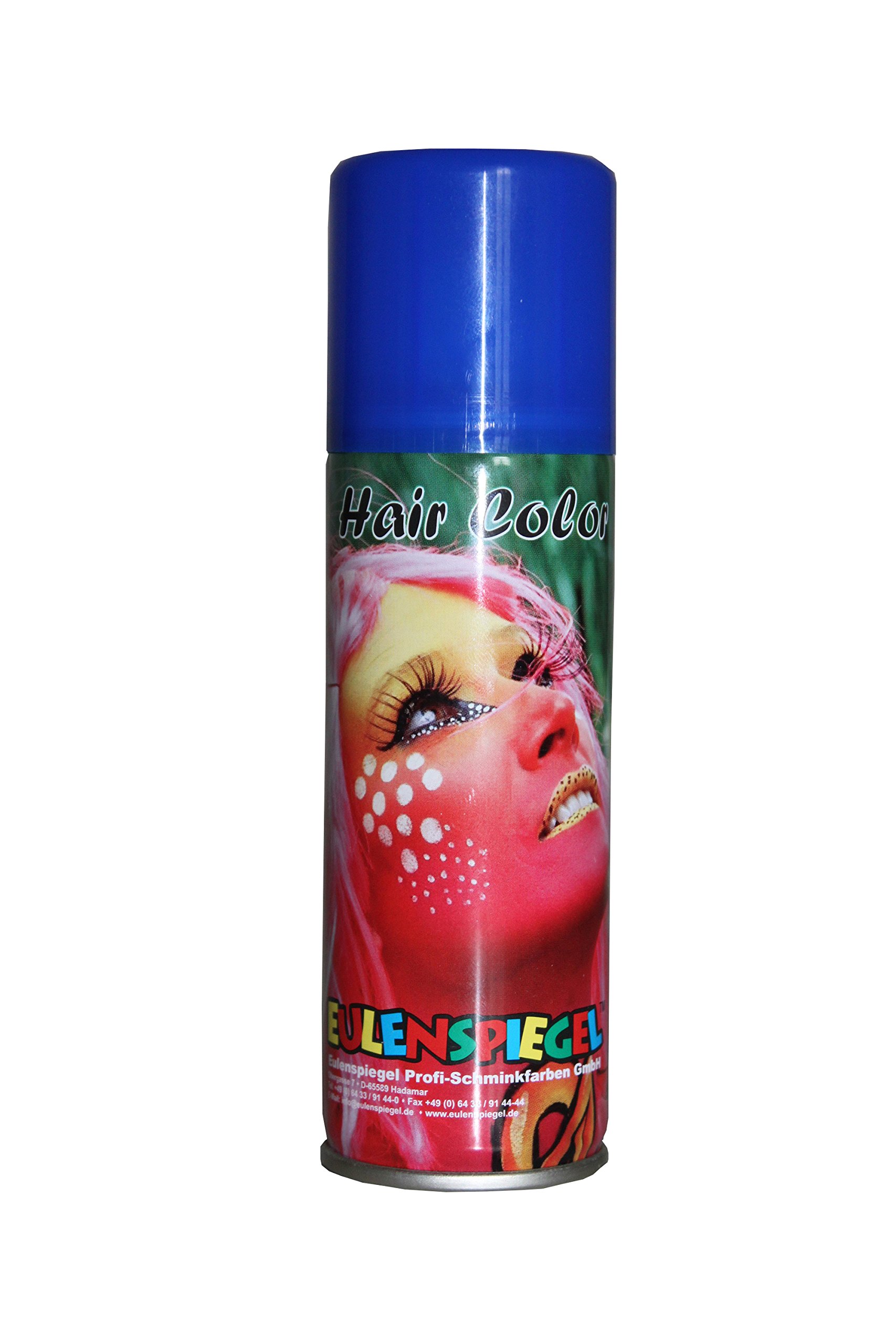Eulenspiegel 819333 - Color Haarspray, blau, 125 ml, Karneval, Halloween, Mottoparty