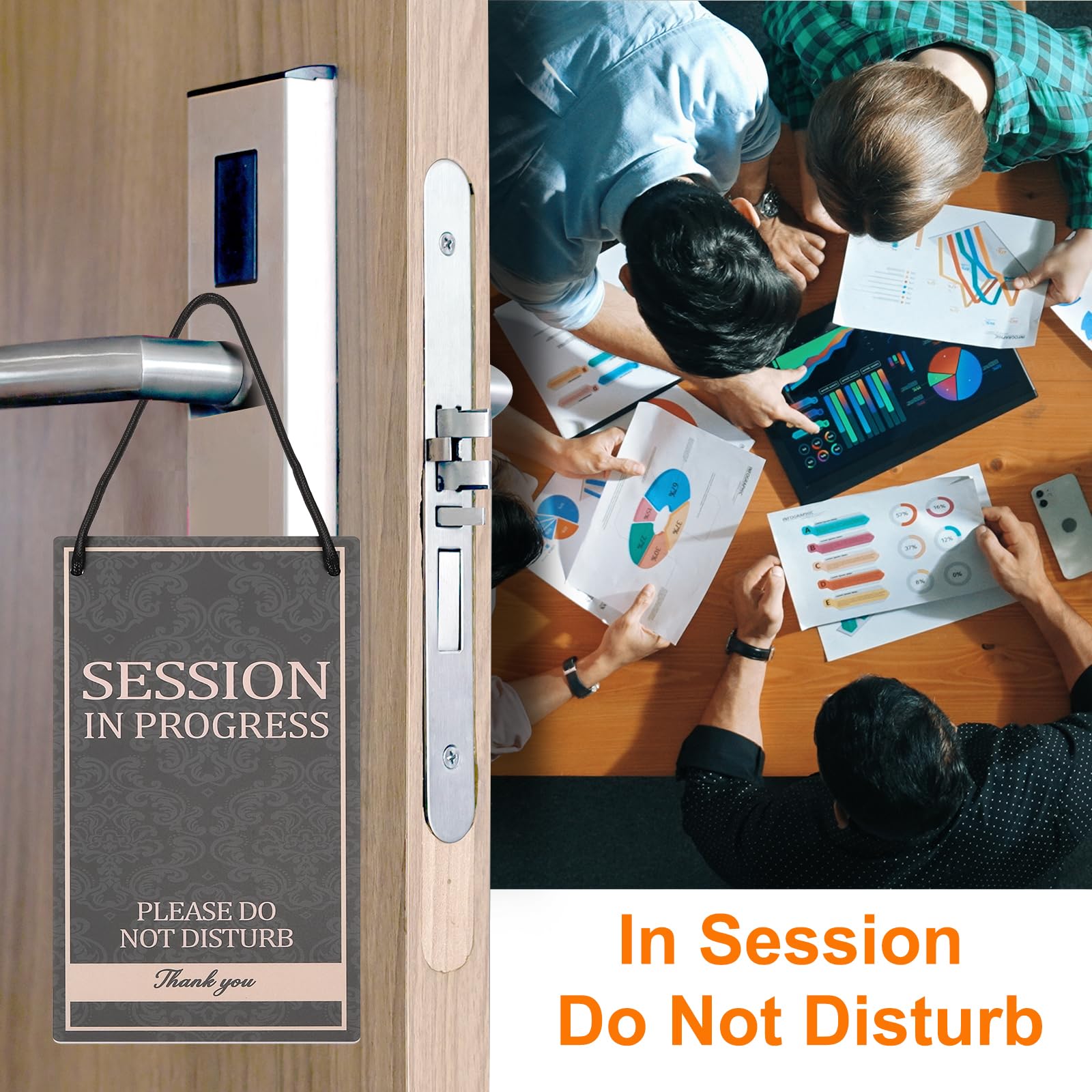 PATIKIL Session in Progress Do Not Disturb Door Hanger Sign - Image 4