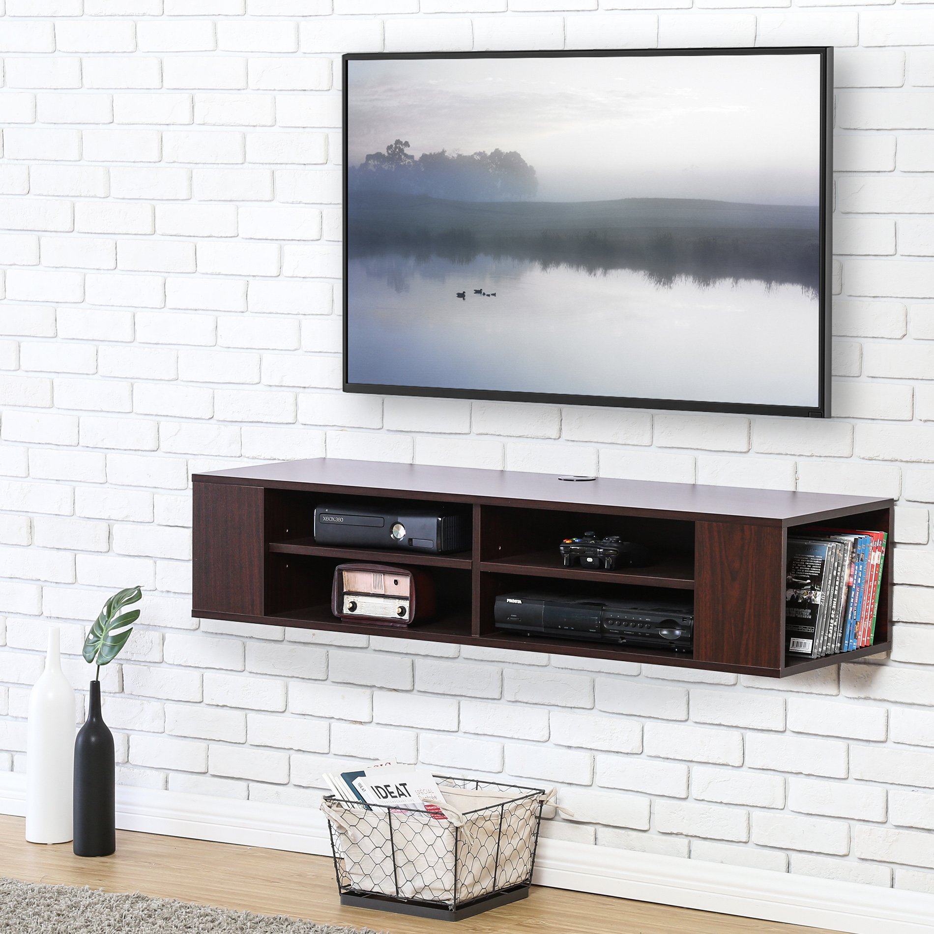 FITUEYES Floating TV Shelf Wall Mounted Entertainment Center Media