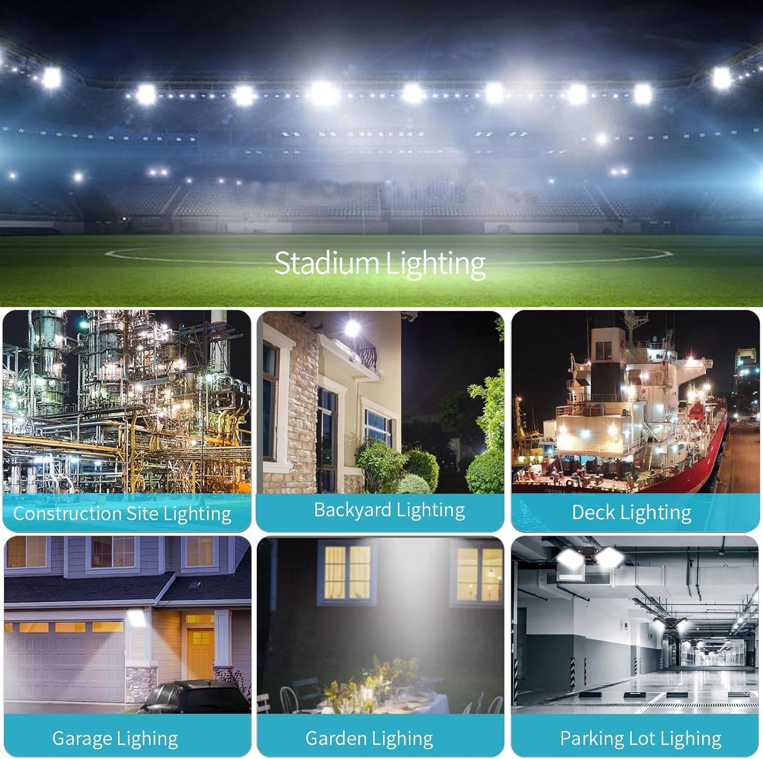LED Strahler Außen 100W, Fosingut Superhell LED Scheinwerfer Innen,Kaltweiß Flutlicht Werkstattlampe,IP66 Wasserdicht Wandleuchte Außenstrahler,Baustrahler led Fluter für Garten,Keller,Garage-10pcs