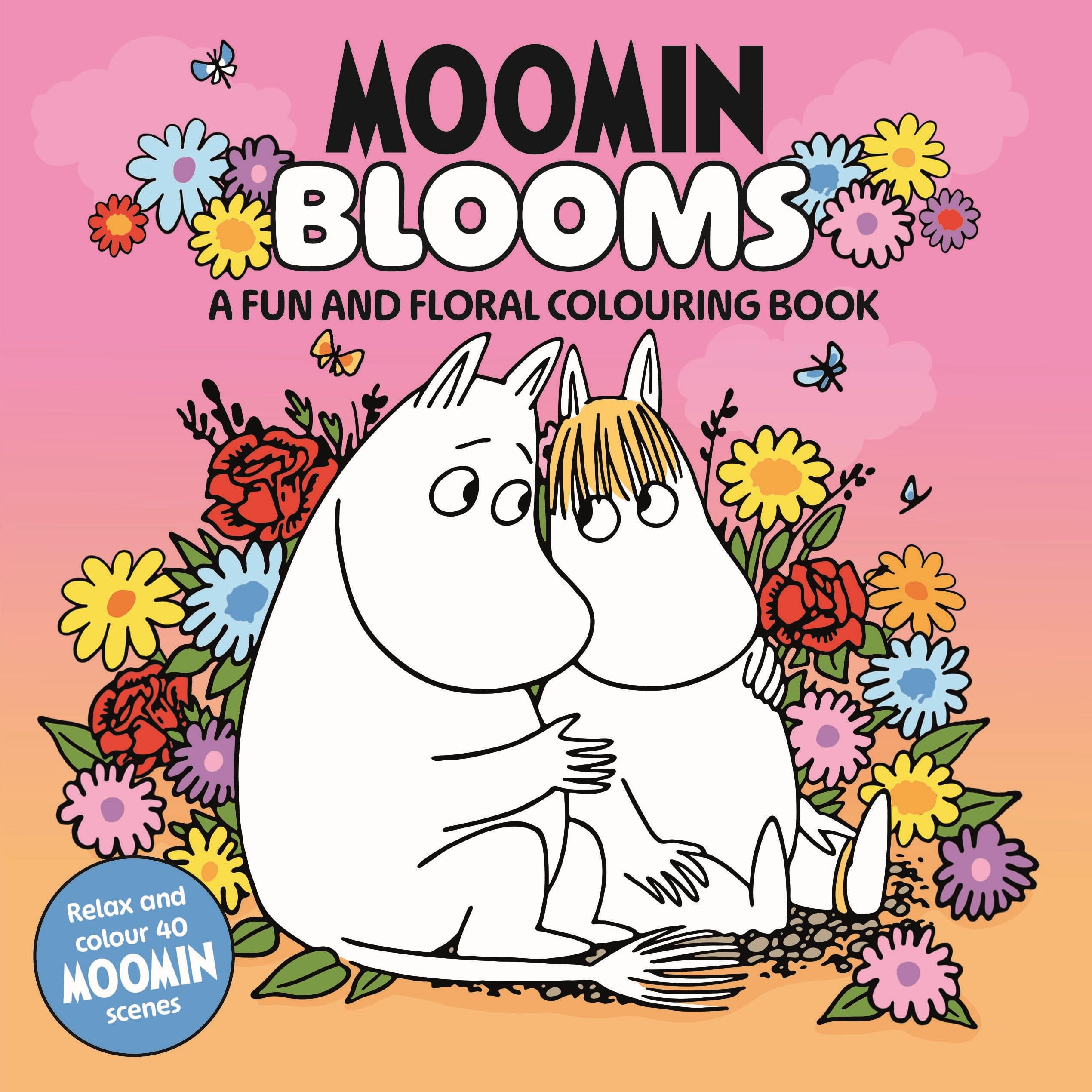 Moomin Blooms: A fun colouring book for all ages, with floral scenes for relaxation