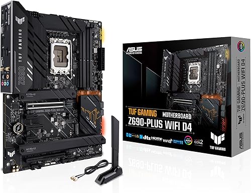 ASUS TUF Gaming Z690-Plus WiFi D4 LGA1700 Intel 12 generación ATX placa base para juegos PCIe 50 DDR4 4xM2NVMe SSD 142 etapas de potencia WiFi 6