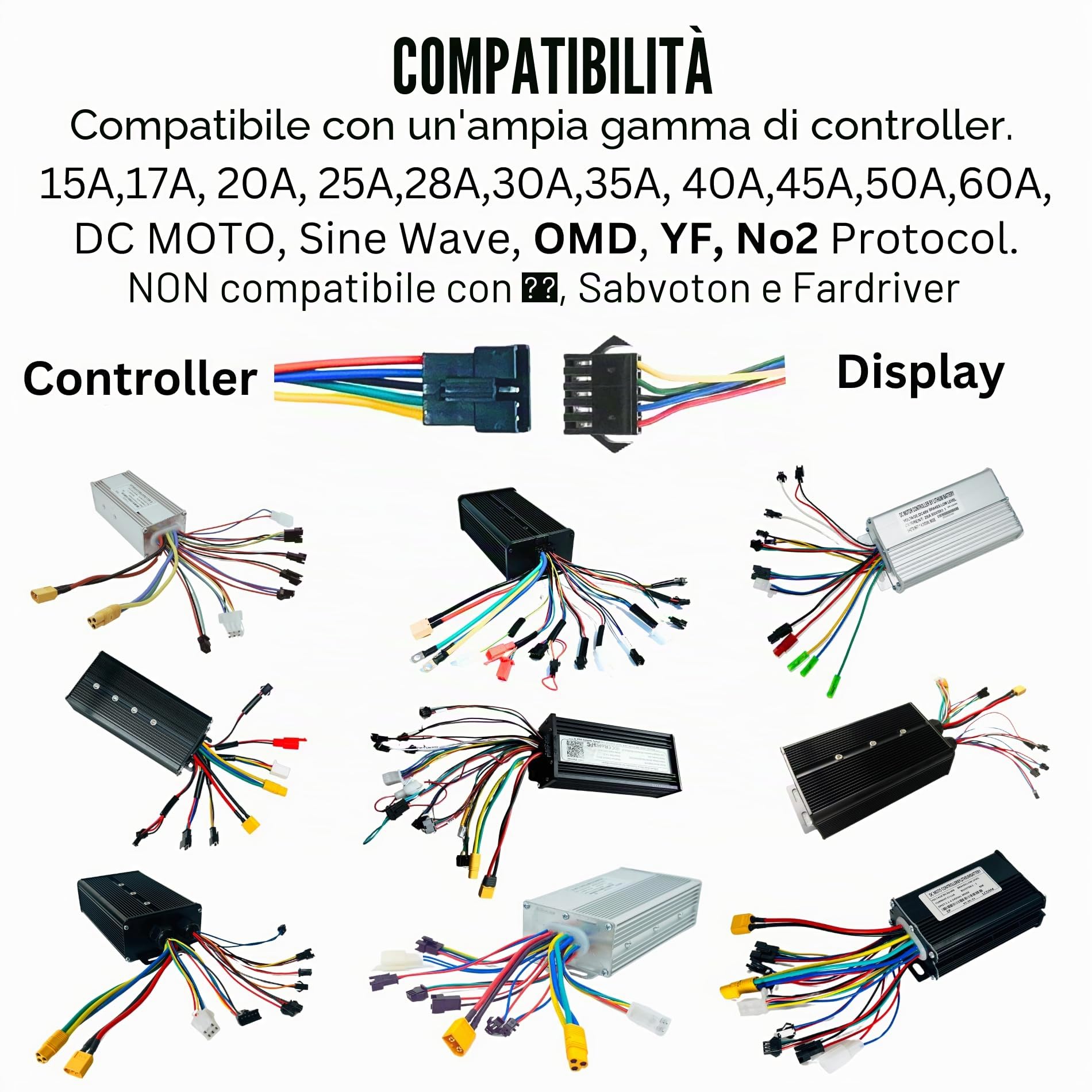 SW900 - Schermo per bicicletta elettrica a LED, 5 pin, SW900, 36 V, 48 V, 60 V, 72 V