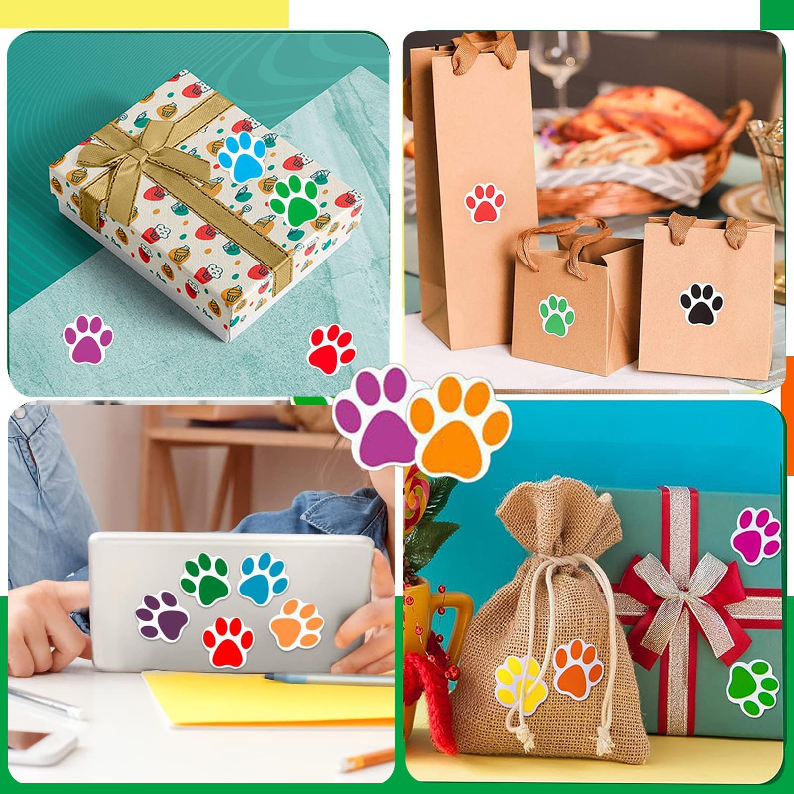 pp 新作 オリジナル PETテープ 5種 シール Amazon.com : 500 PCS Paw Prints Stickers, 1 Inch Colorful