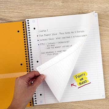 Five Star Spiral Notebook + Study App, 1 Subject, College Ruled Paper, 8.5 x 11, 100 Sheets, Blue (Color May Vary) (72565)