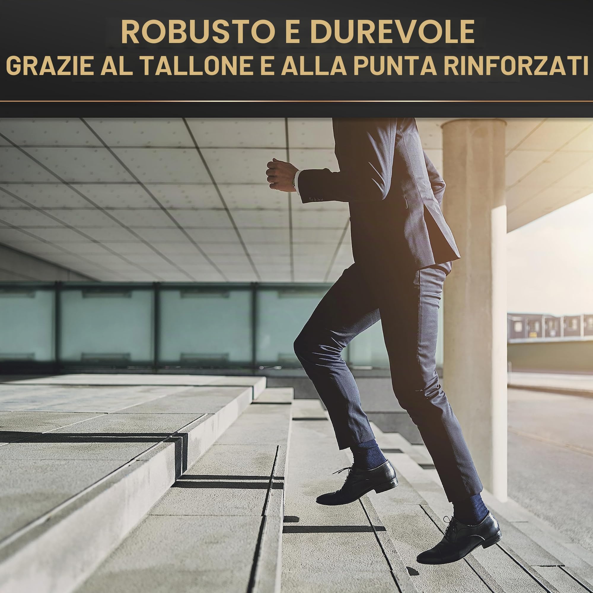 Heldenwerk Confezione da 12 calzini uomo in cotone traspirante senza cuciture d'affari abito 8 neri 2 grigi blu