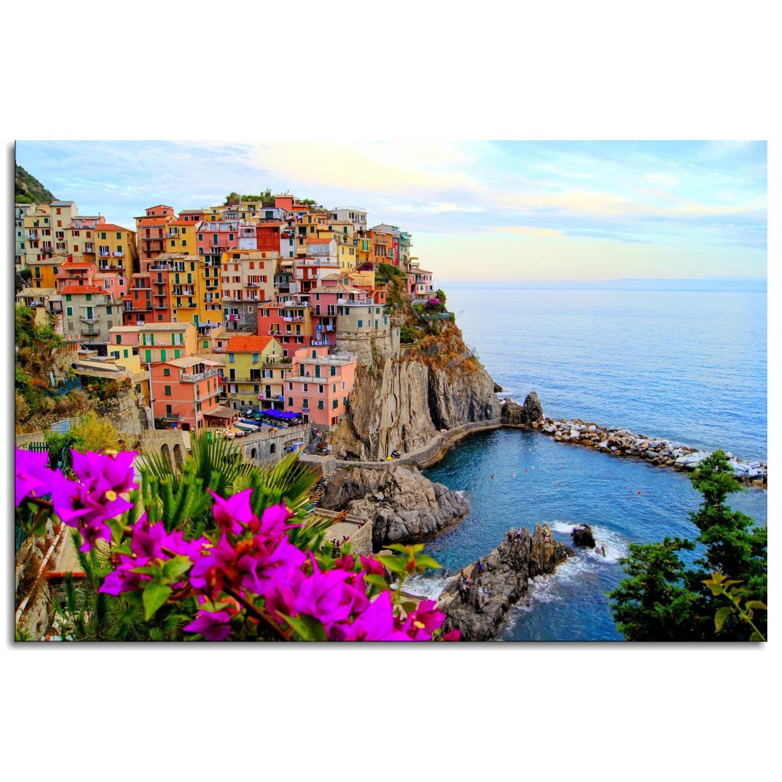BdzxfqweCanvas Wall Art Italy Cinque Terre Landscape Prints Posters Pictures Printing Office Living Room Bedroom Decor Unframed36 x24