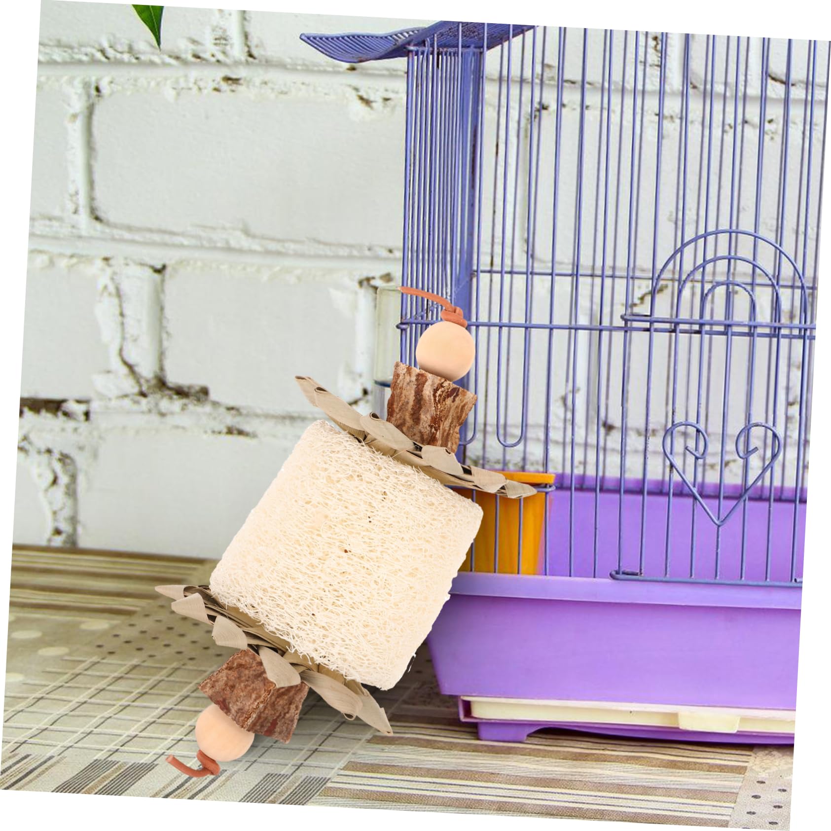 Beaupretty Jouet à Mâcher pour Oiseaux Jouet Luffa pour Perroquet pour Cage Pendentif pour Oiseaux pour Perroquets Et Conures