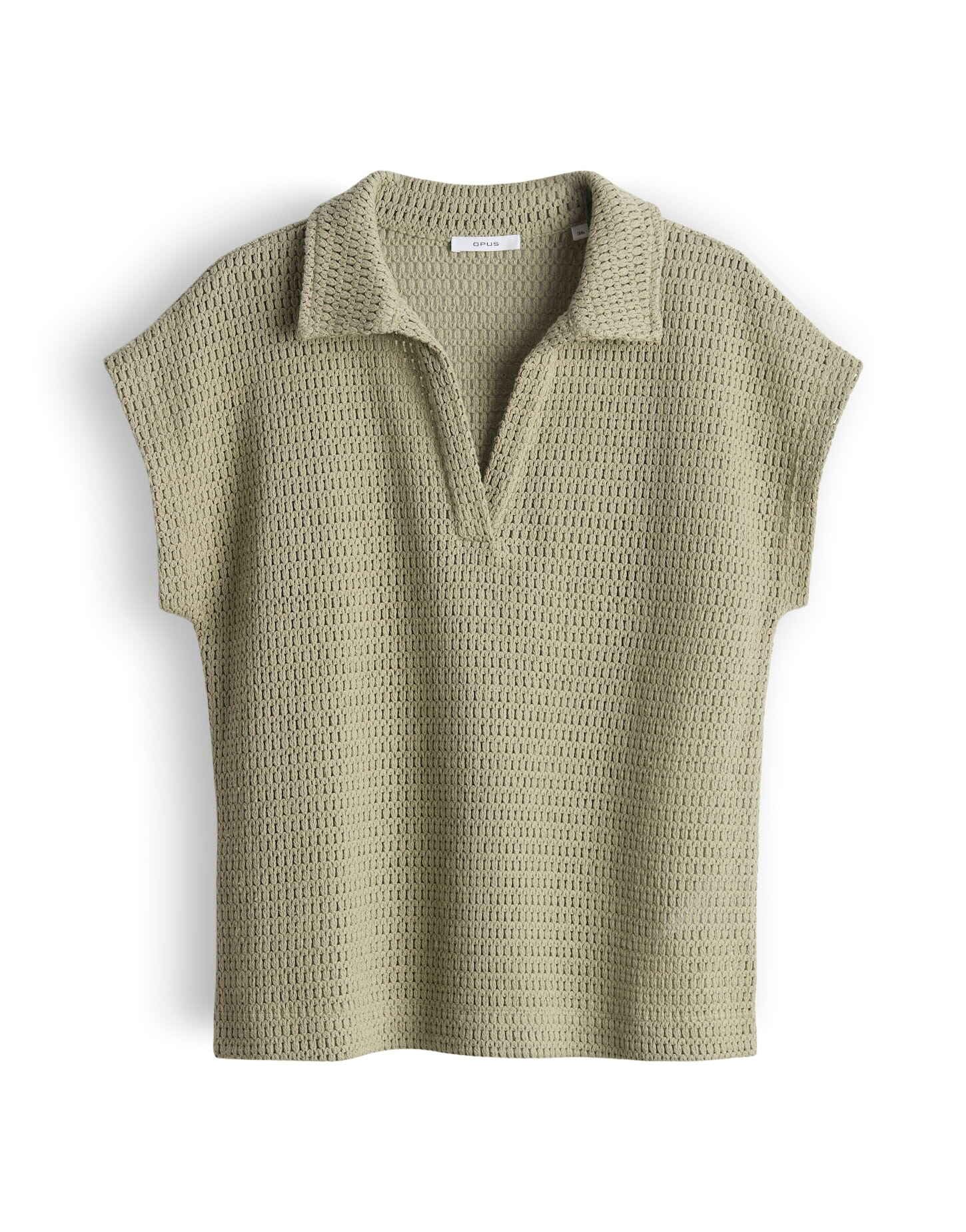 OPUS Damen Kurzarmshirt | Poloshirt in Häkeloptik Regular Fit