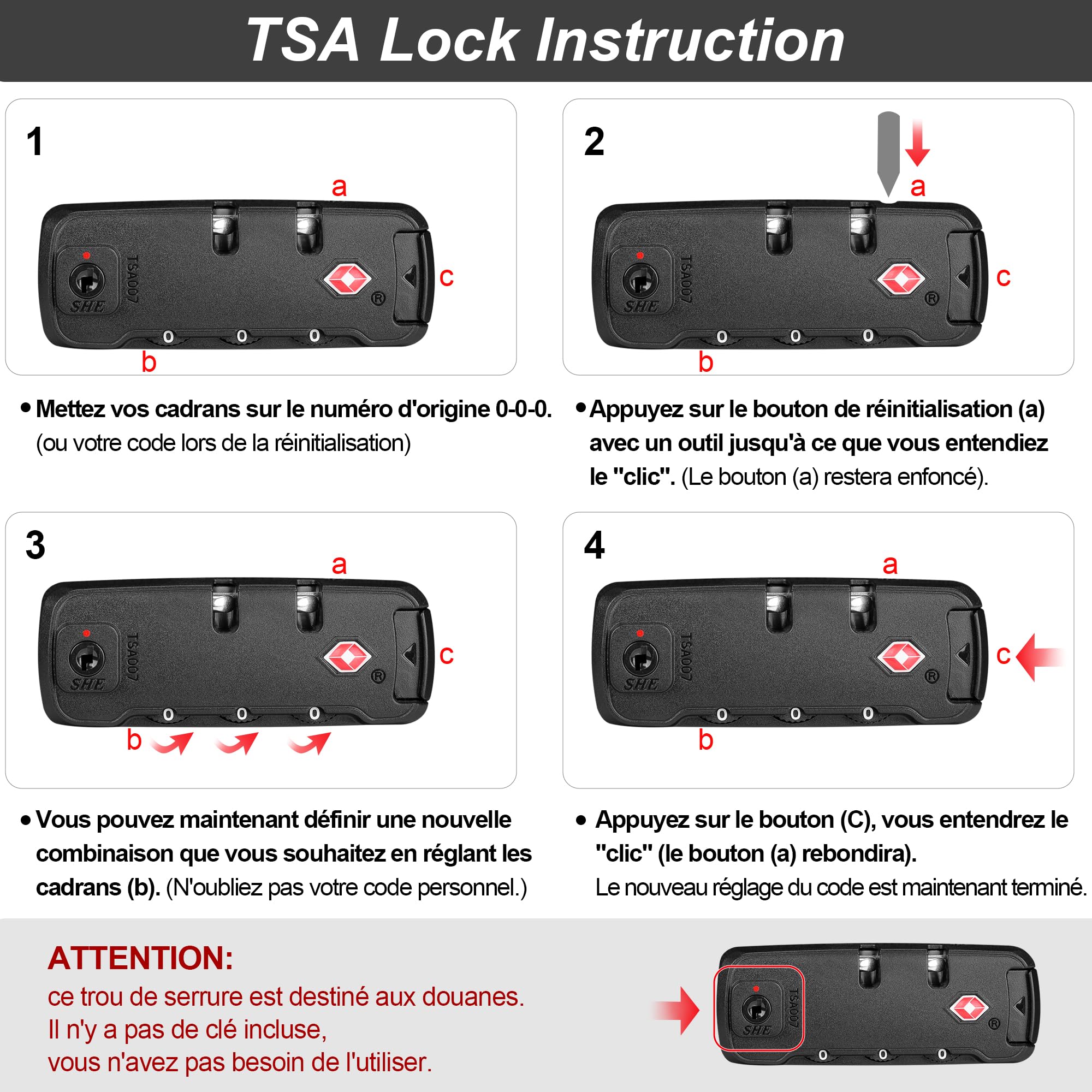 Trunab Petit Sac Médical avec Serrure à Combinaison, Trousse de Secours Verrouillable avec Mini Pochette pour La Maison, Les Voyages, Les Urgences, Gris (Sac Vide), Conception Brevetée