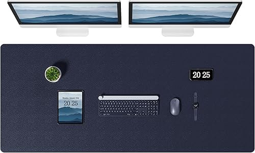 Miniatura 20 de Aothia Protector de escritorio de cuero - Alfombrilla grande para mouse, alfombrilla de oficina, secante antideslizante de cuero PU, almohadilla de