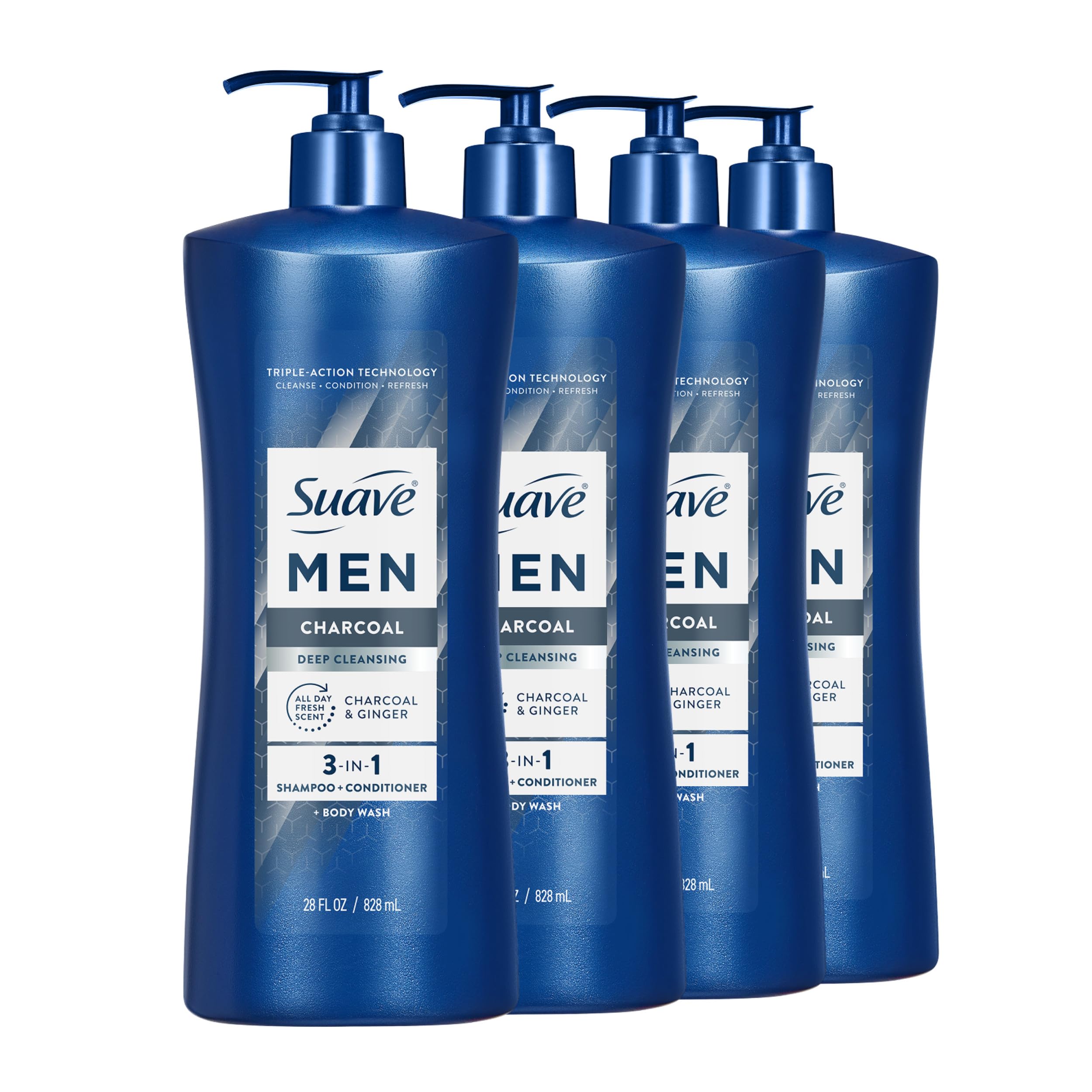Suave Men Deep Cleansing 3-in-1 with Charcoal