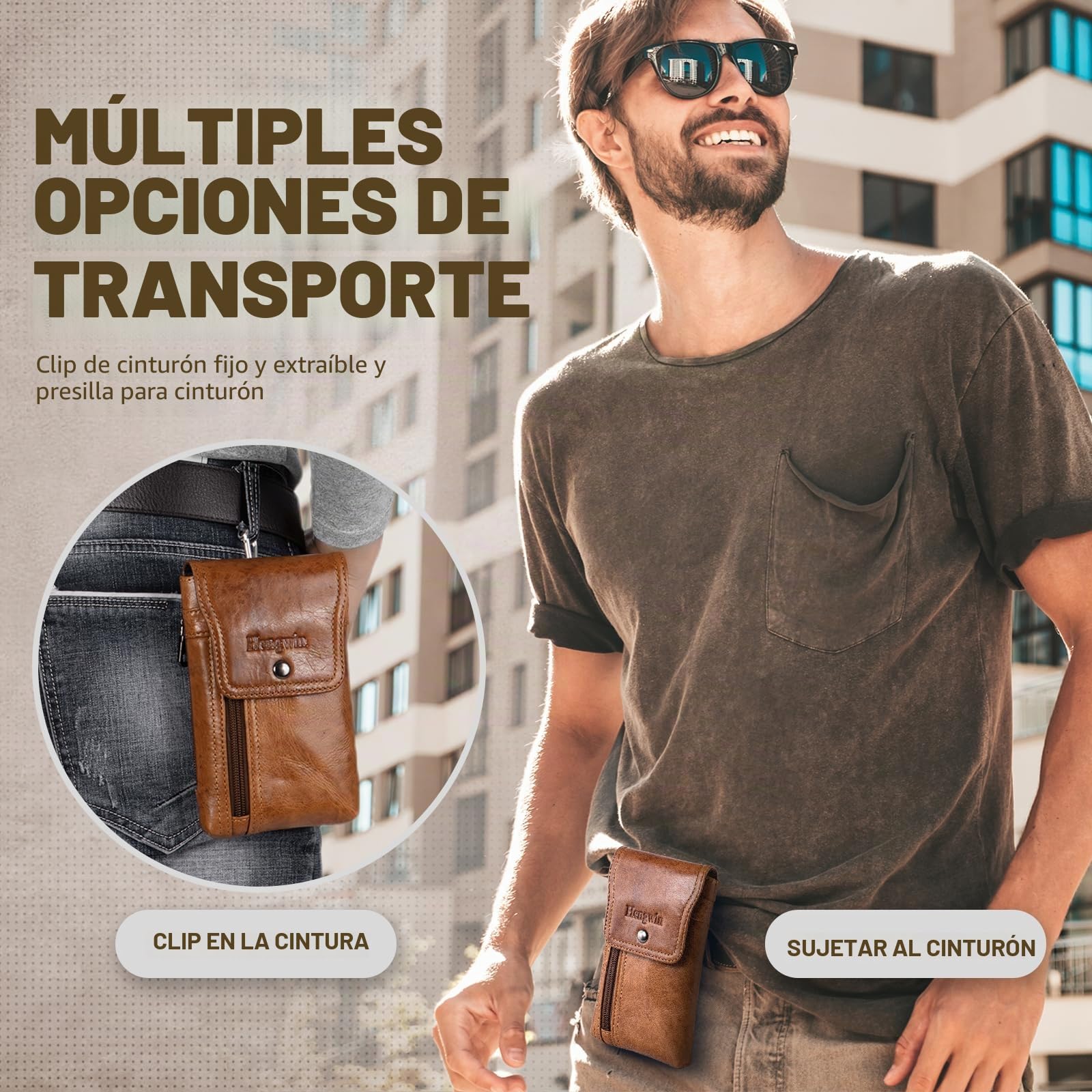 Hombres del Teléfono Móvil del Cinturón Titular, Smartphone Cinturón de Cintura Bolsa para el iPhone 16 Pro MAX, 16 Plus 15 14 13 12 11 Pro MAX Casos, Caso de Cuero Genuino Dinero Bolso