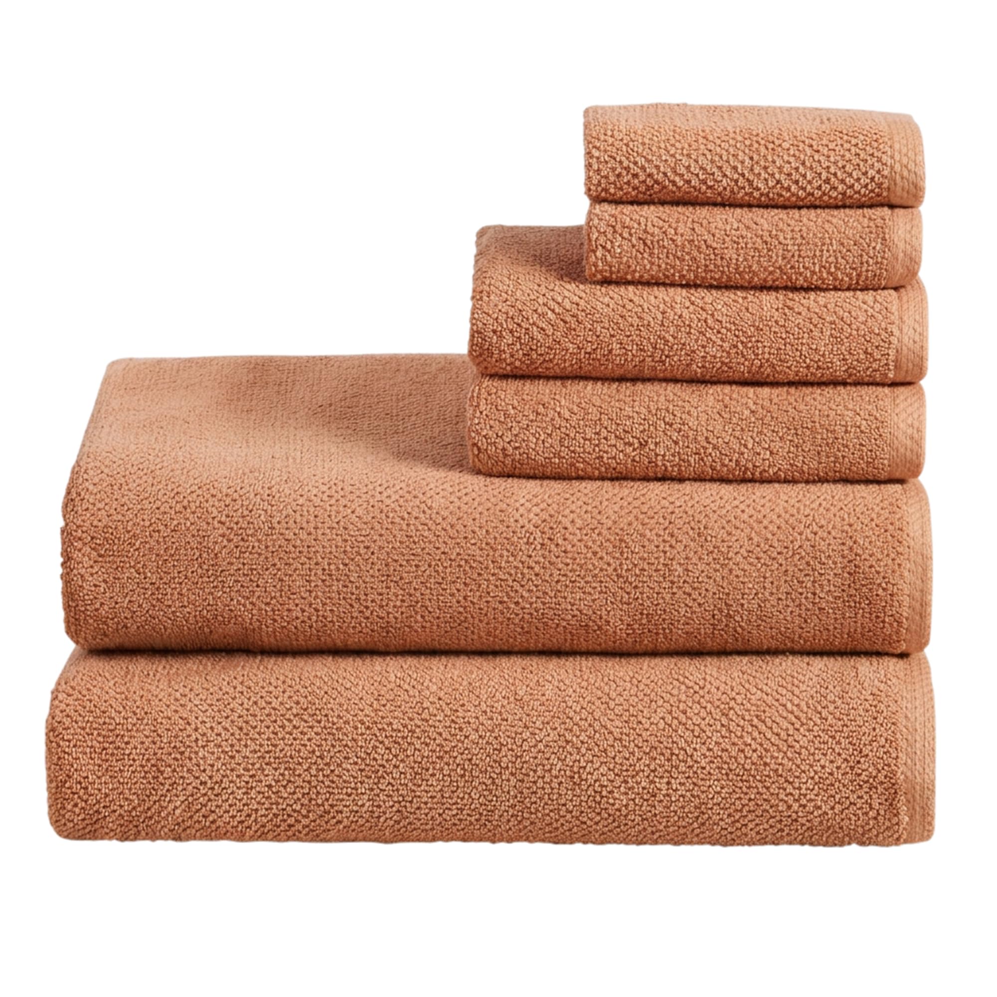 Photo 1 of Great Bay Home 100% Cotton 6 Piece Bath Sheet Set - Absorbent, Quick-Drying, Durable Bath Towels for Bathroom Decor - Low-Twist, Two-Ply Fibers (Clay)