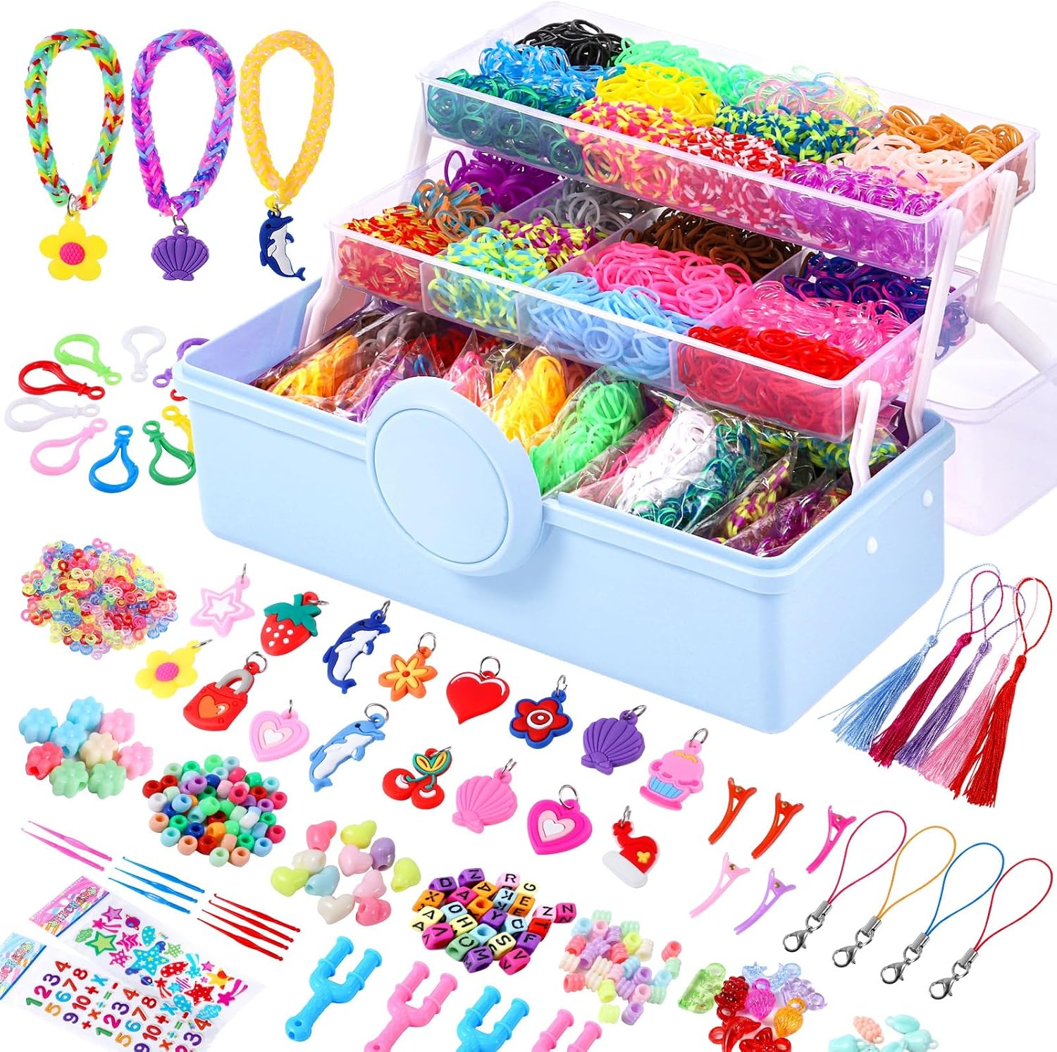Yowamho 900 Luminous Mixed Color Rubber Rubber Band With 24 S-clips And 1 Small Crochet, Elastic, Not Easy To Break