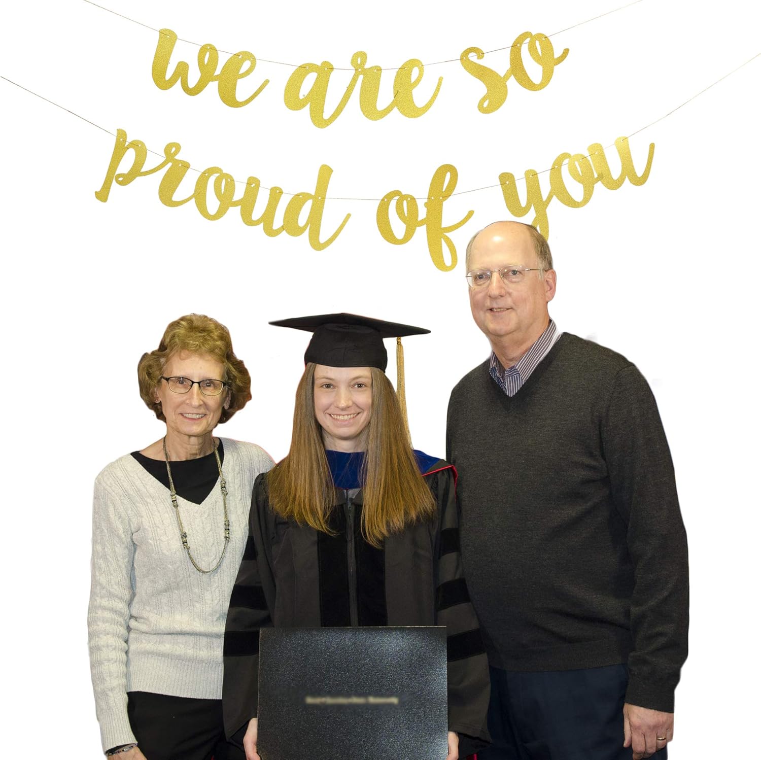 Pre-Strung We are So Proud of You Banner Gold Class of 2022 Graduation - Image 4