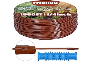 Frienda Drip Irrigation Tubing Roll 1000 ft Long, Durable Pressure Compensating Drip...