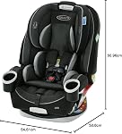 Graco 4Ever Siège d'auto convertible tout-en-un, 4-en-1 Siège d'auto de bébé à enfant, de 1,8-54 kg (4-120 lb), ProtectPlus conçu, Raegen