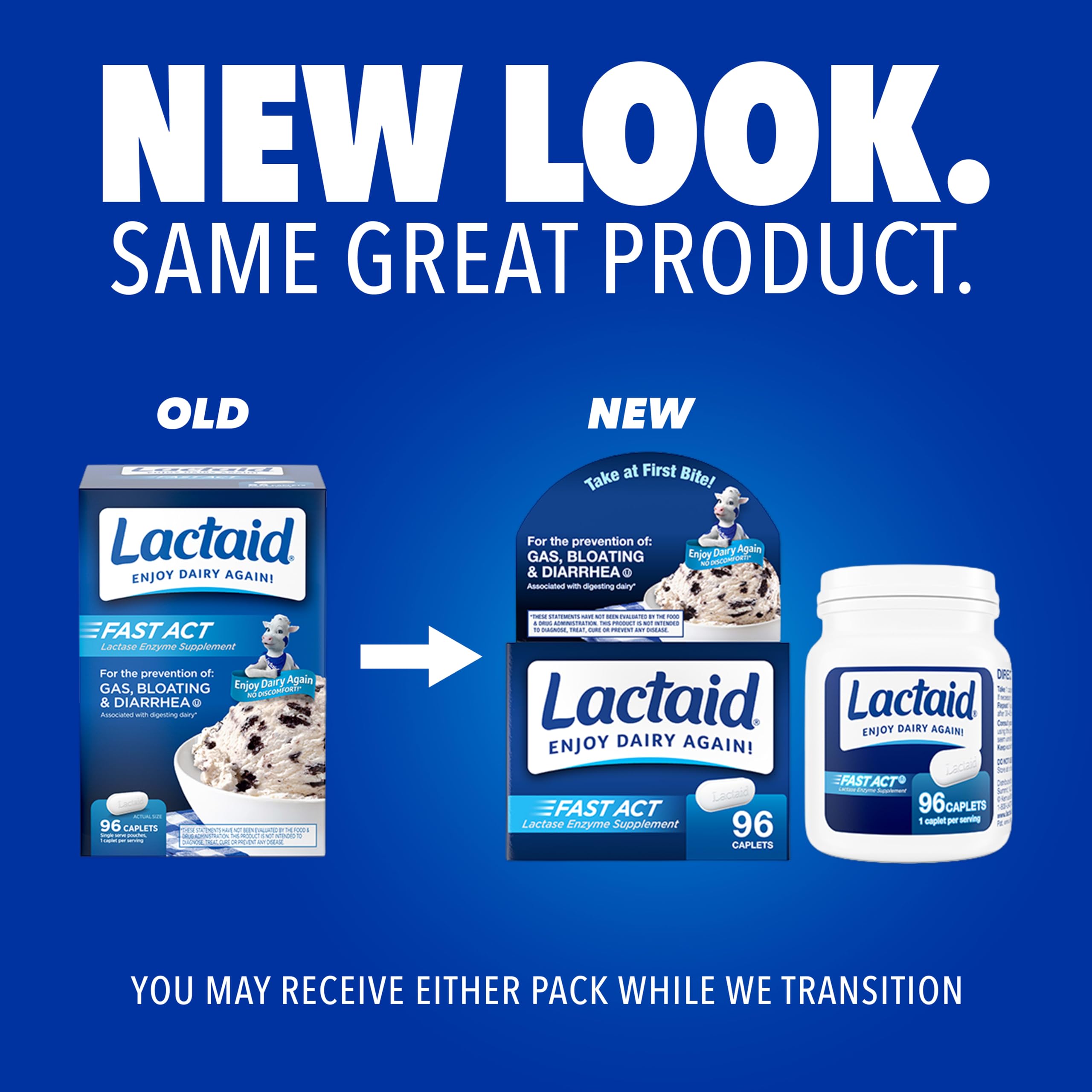 Lactaid Fast Act Lactose Intolerance Caplets with Lactase Enzyme, 96 Ct — Amazon image 5