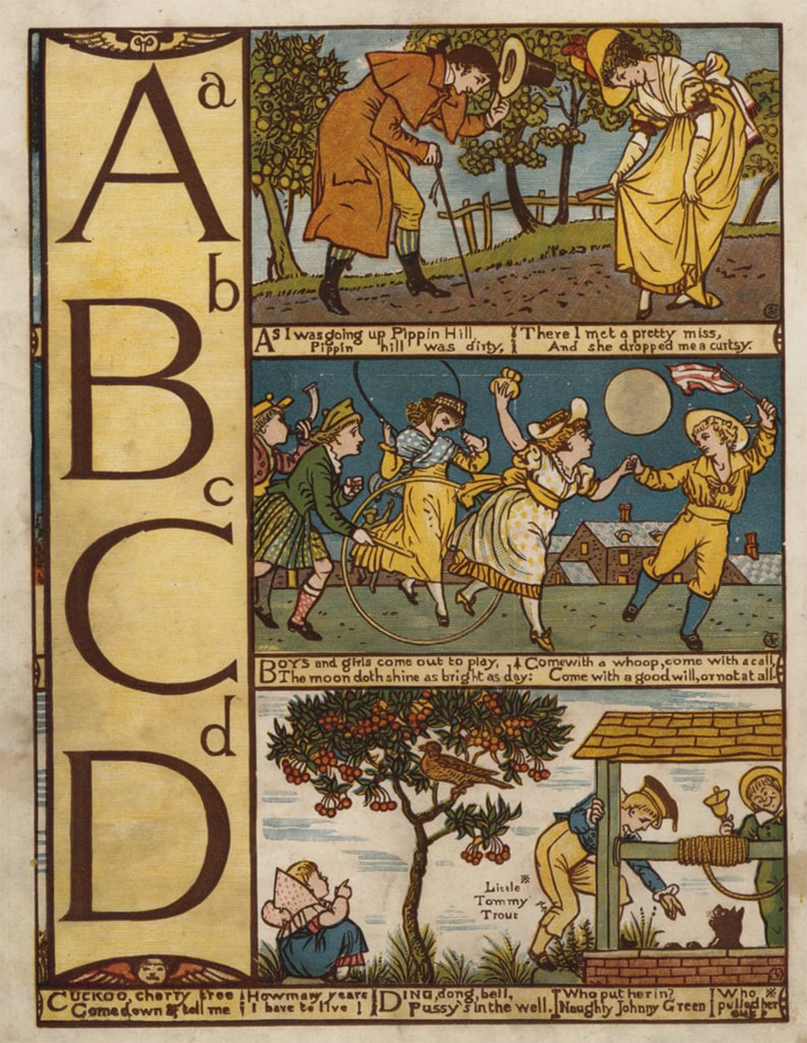 ARTXLXXBN Famous Art Print Poster Vintage Wall Art Alphabet by Walter Crane Canvas Art Poster for Home Decor 60x90cm
