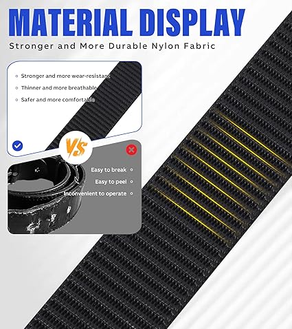 WELROG Riem voor heren, nylon koppelriem, outdoorriem met metalen gesp, sportriem, zonder gaten, werkriem, heren, bruin, S: Fit waist 70cm-80cm (Länge 100cm