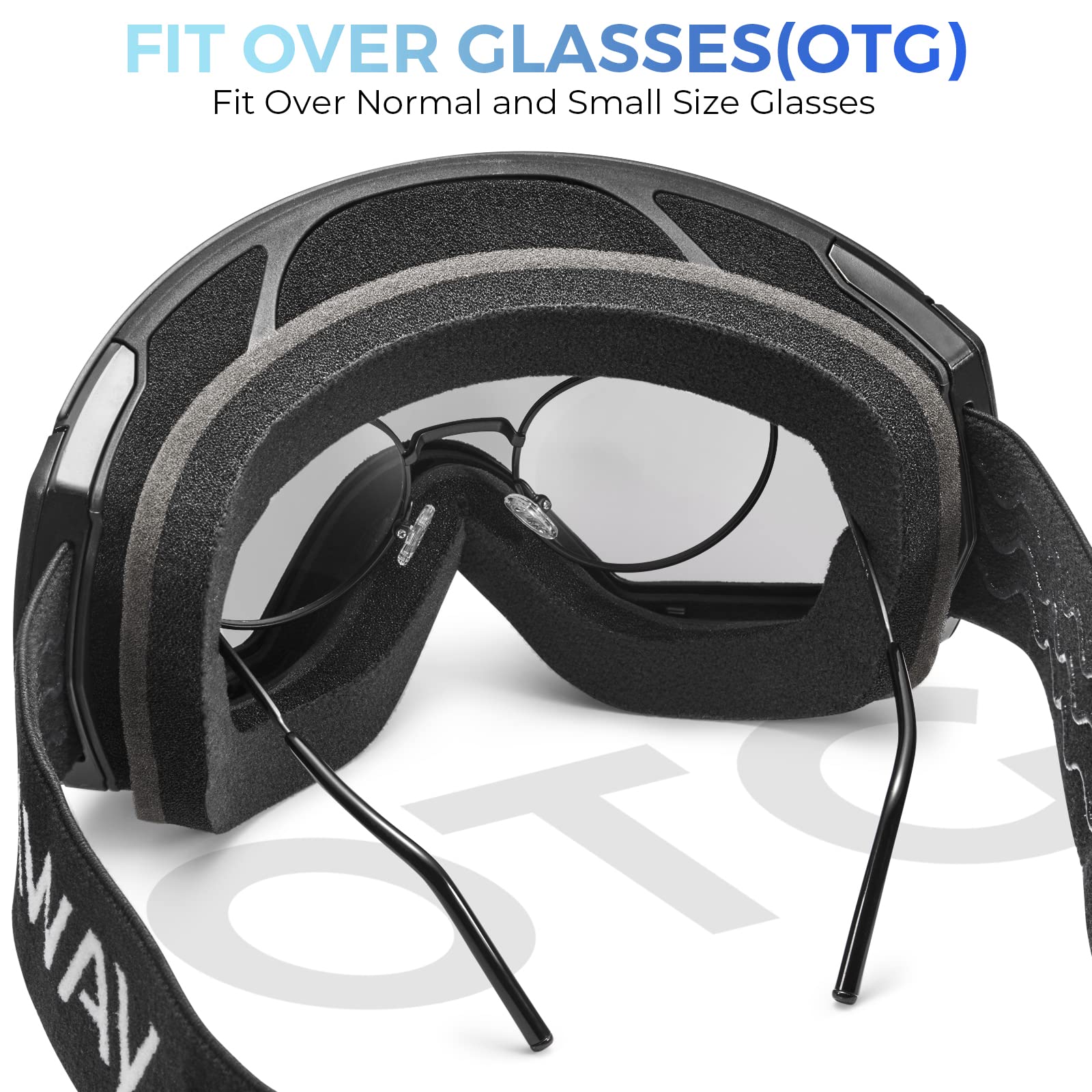 AVAWAY Masque de Ski Homme Femme Lunettes de Ski Lentille magnétique UV Protection Remplaçable, résistant à l'eau, au brouillard et au vent, Solide et sûr, Ski Snowboard Autres Sports Hiver