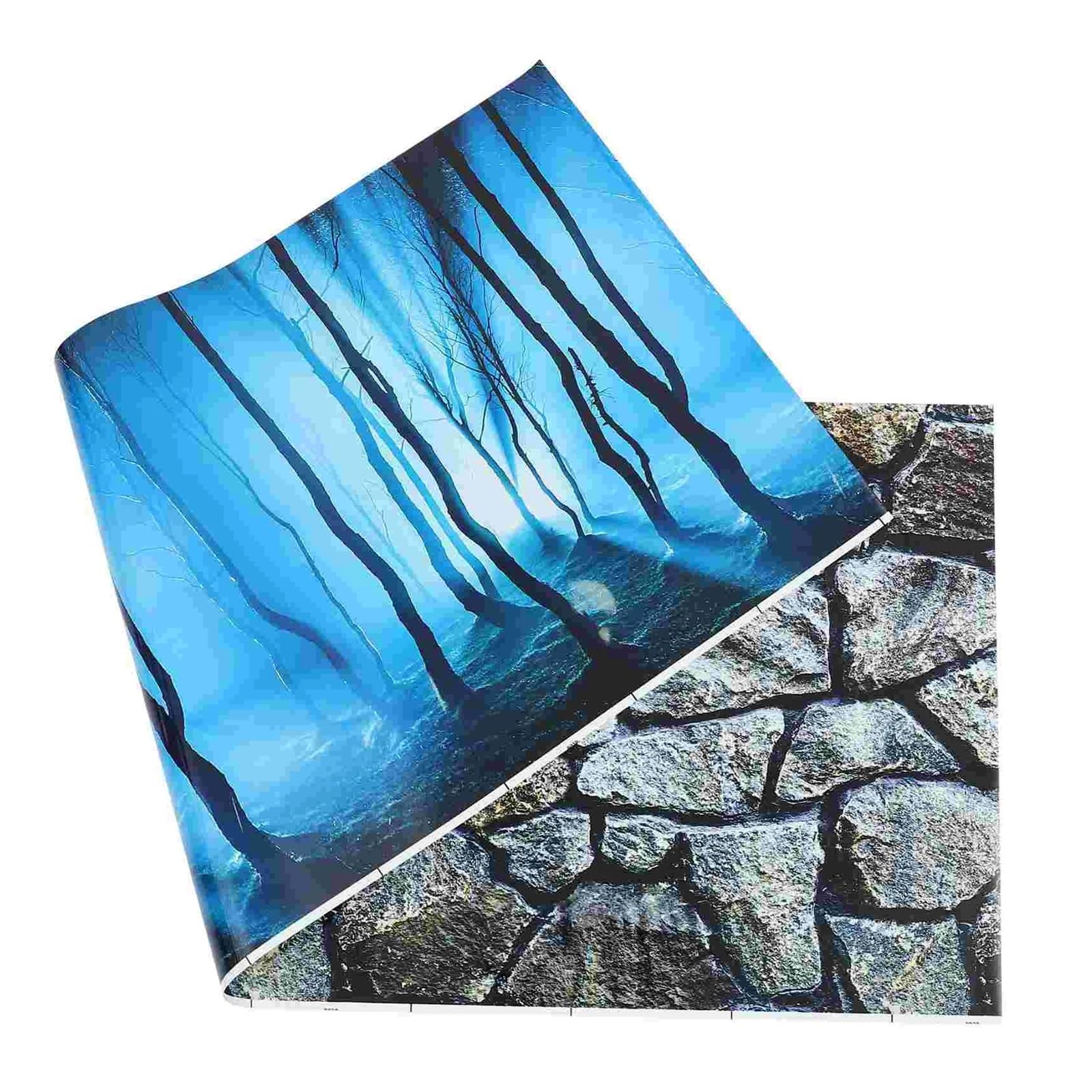 OJEVMLFVQ Aquarium Background Fish Tank Background Paper Aquarium Picture Decorate Sticker