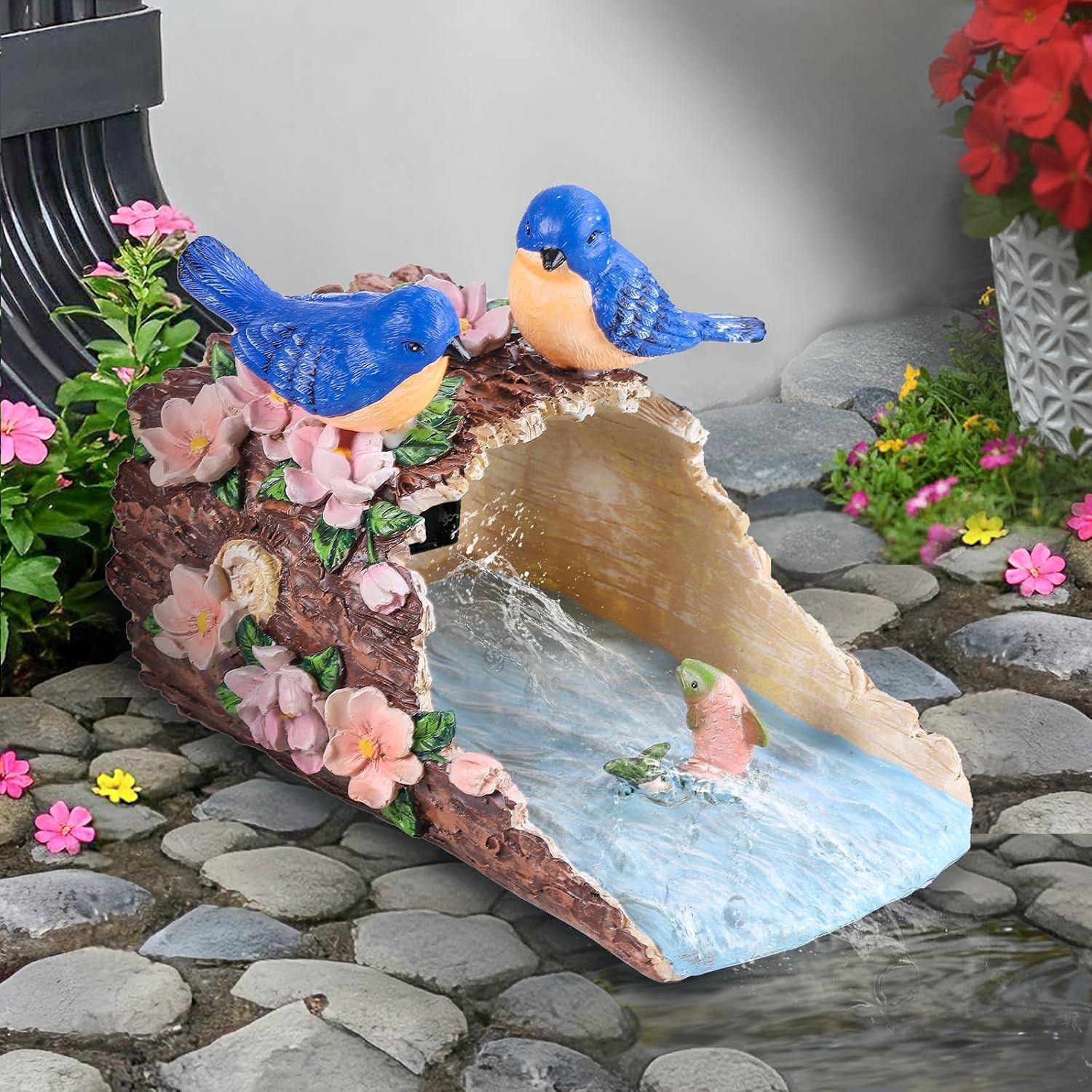 Gutter Downspout Extension Decoration, UV-Resistant PVC Bird and Fish Resin Downspout Extender Diverter, Outdoor Garden Animal Statue Ornaments Sculpture