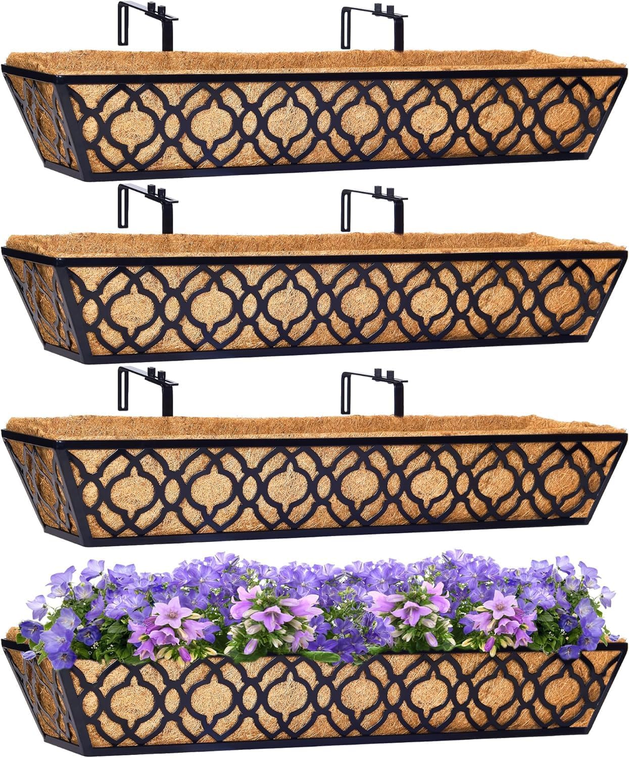 HFHOME 30" Wall Troughs with Coco Liner, Wall Mounted Coco Liner Trough