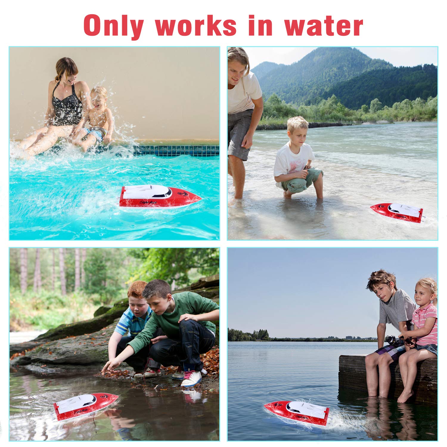 Remote Control Boat for Pools,12+ KM/H RC Boat with 2 Rechargeable