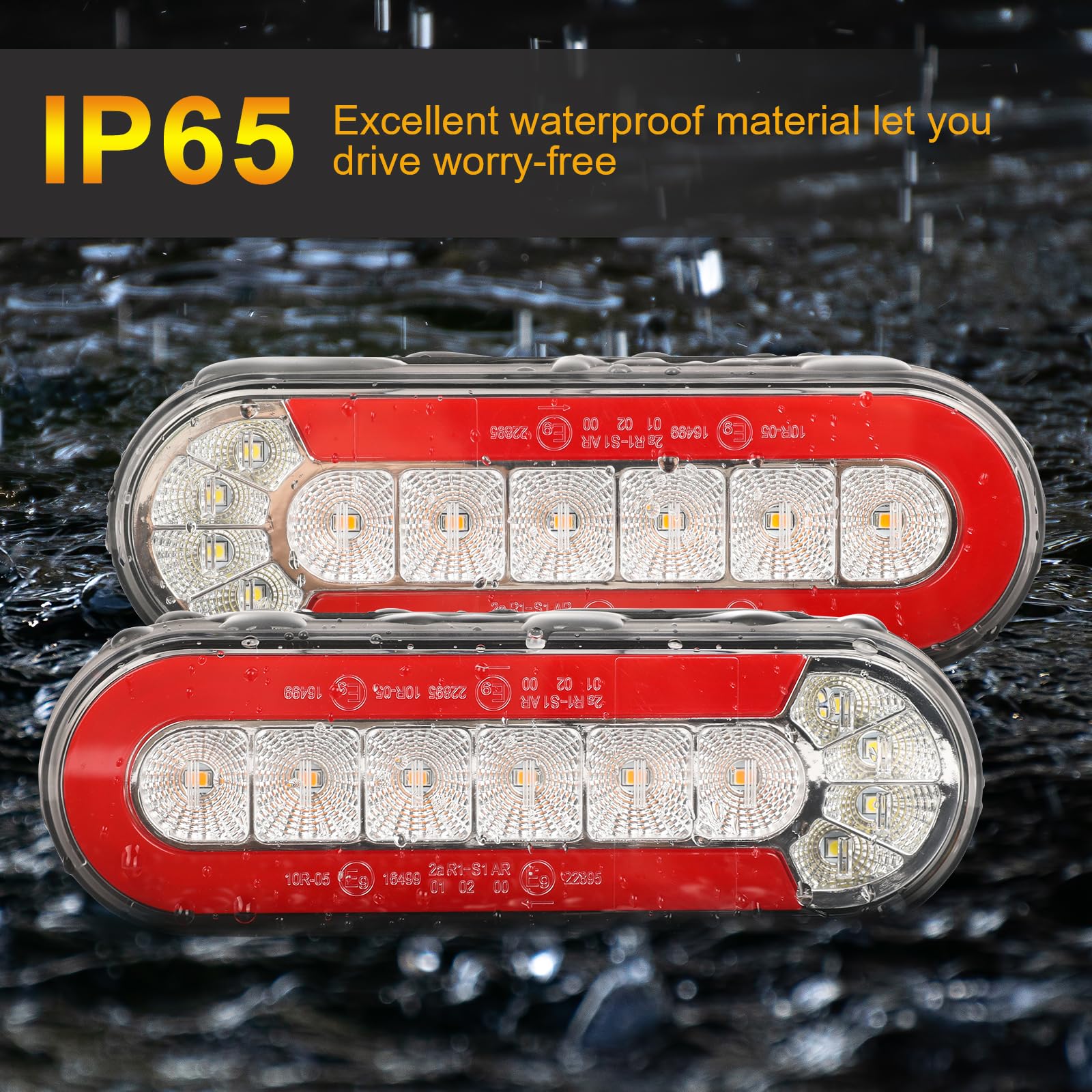 AOHEWEI Luces Traseras LED para Remolques 12/24V, 2 Piezas Impermeables con Luz de Frenos, Posición, Intermitente Dinámico y Marcha Atrás para Autocaravanas, Caravanas, Tractores, Furgonetas