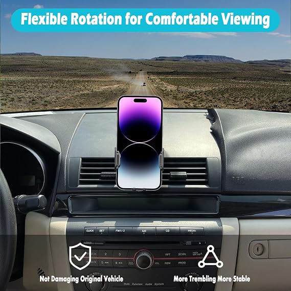 Car Phone Holder Fits for Mazda 3 2004-2013 Accessories,Thick Cases Friendly,Cell Phone Mount for 4.7-7 in Phones,360 Degree Rotation,Easy to Install