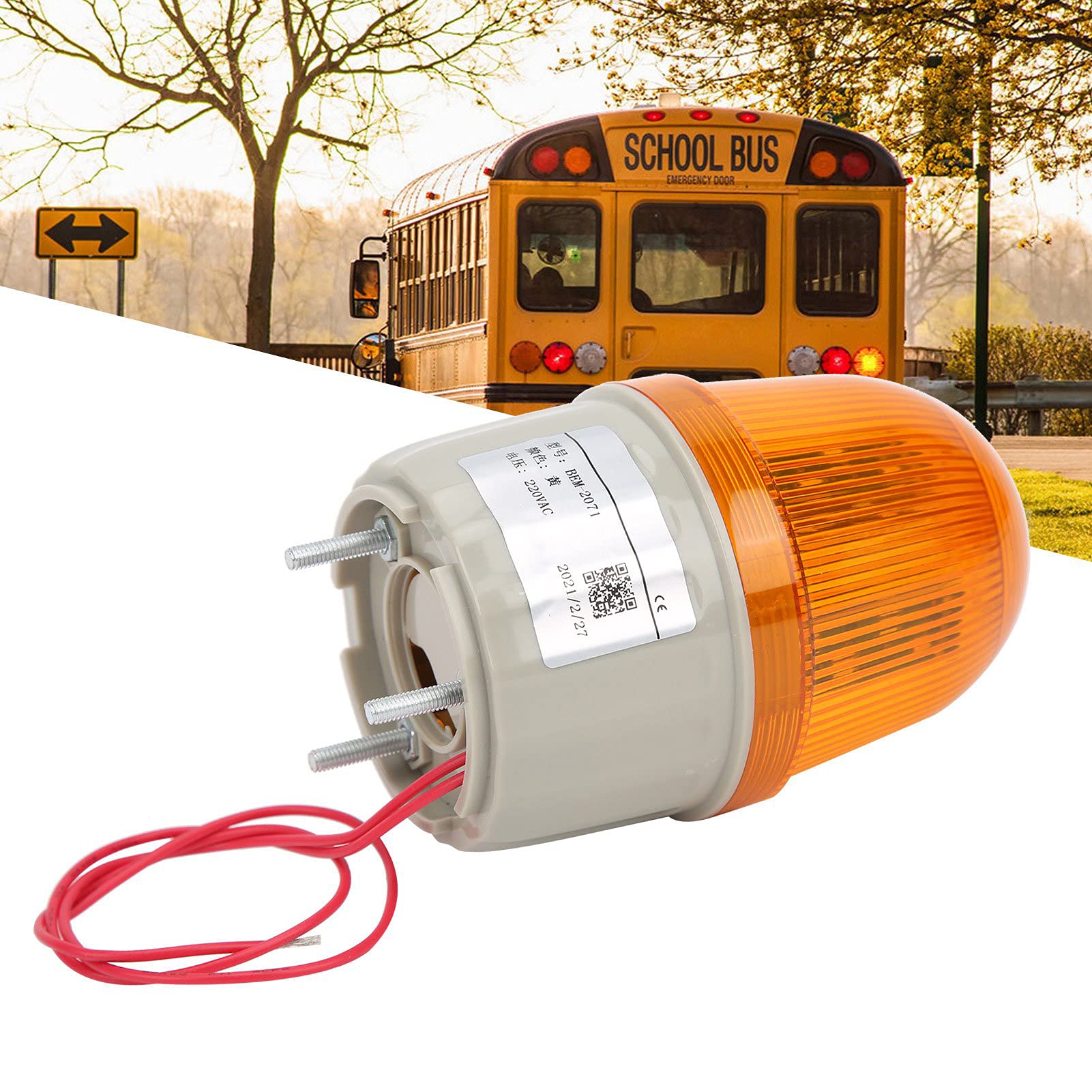 Luce Lampeggiante a LED Rotante 220V AC Spia Luminosa Arancia Attrezzatura di Allarme Luce di Emergenza