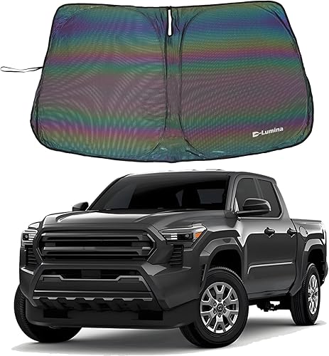 D-Lumina Parasol para parabrisas compatible con Toyota Tacoma 2016 2017 2018 2019 2020 2021 2022 2023 2024 Protector de parasol plegable para
