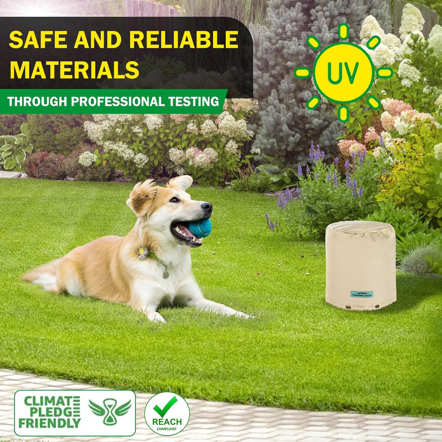 Snap Round Water Well Pump Cover - (5°F) Insulated Well Pump Cover - 8"Dia x 12"H Well Covers for Yard - Sprinkler Covers for Outside - Well Head Cover Khaki - Image 6