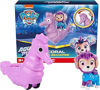 Paw Patrol, Aqua Pups Coral and Seahorse Action Figures Set, Kids Toys for Ages 3 and up