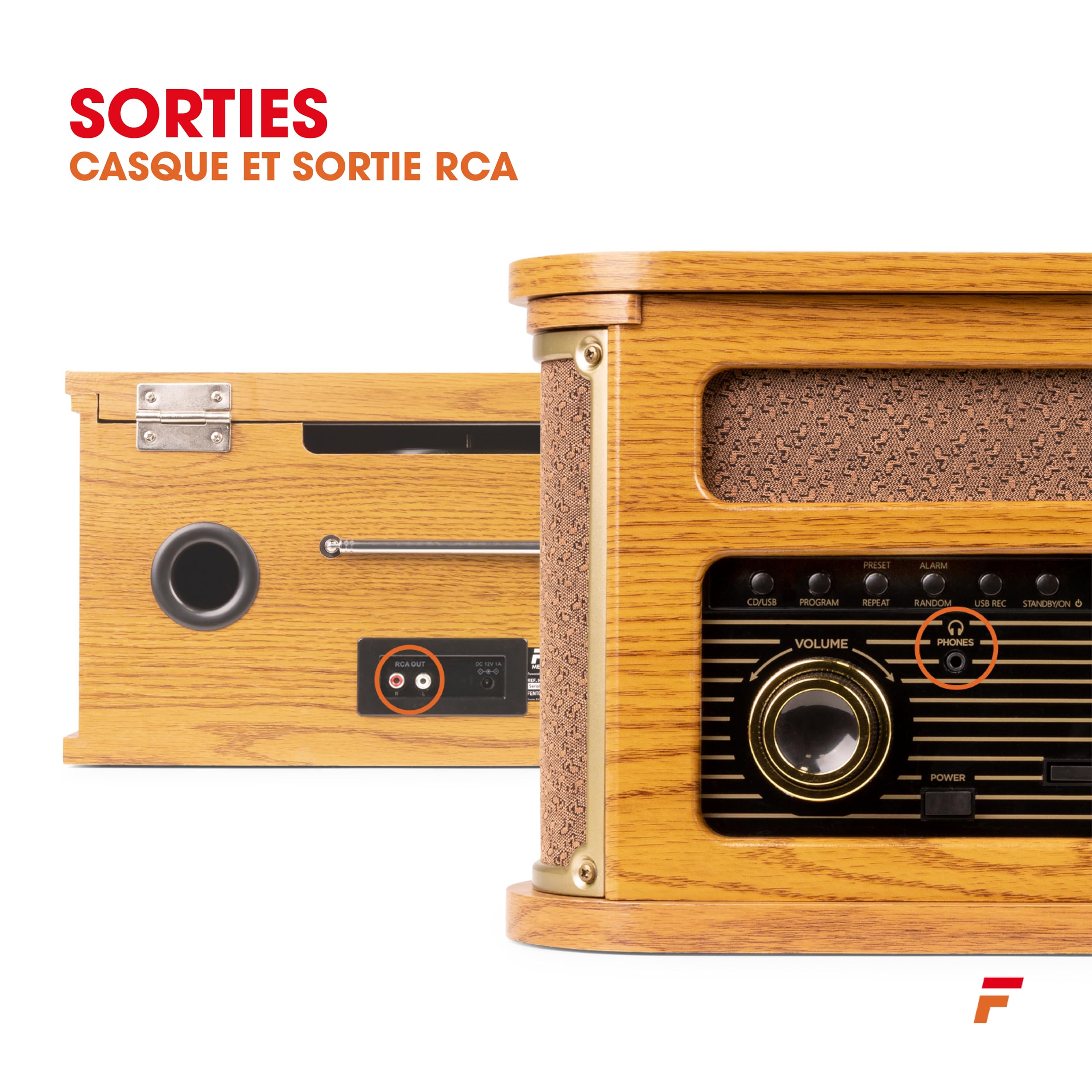 Fenton Memphis Platine Vinyle Bluetooth avec Radio Dab/FM - Bois Clair, Lecteur MP3/CD/Cassette, Numérisation des Vinyles, Idéal pour Décorer Votre Salon et Écouter Vos Musiques