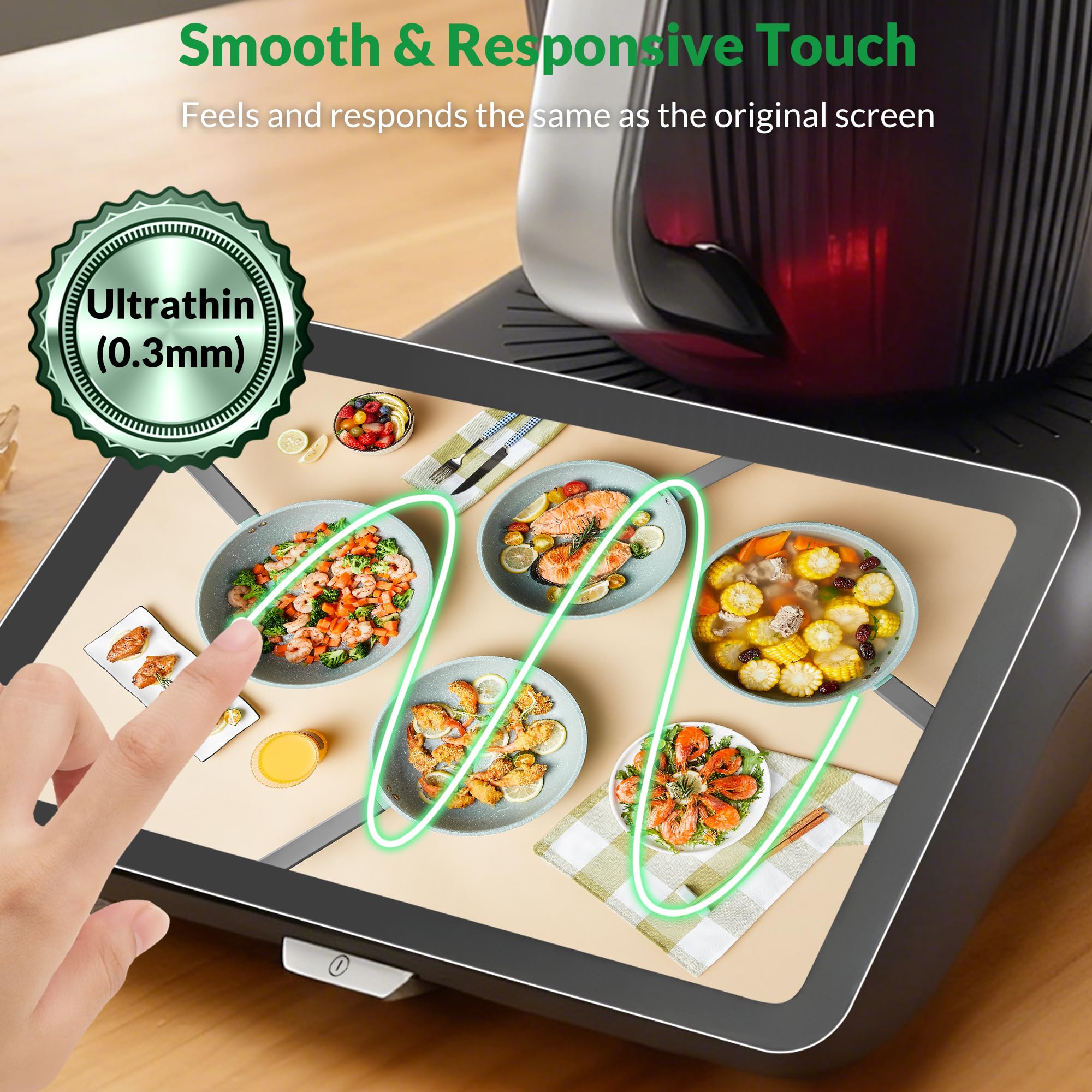 Szkło ochronne na ekran do Thermomix TM7 1 szt. szkło hartowane 9H ultra przezroczyste / odporne na zarysowania / ochrona przed odciskami palców / montaż bez pęcherzyków powietrza, idealnie dopasowane