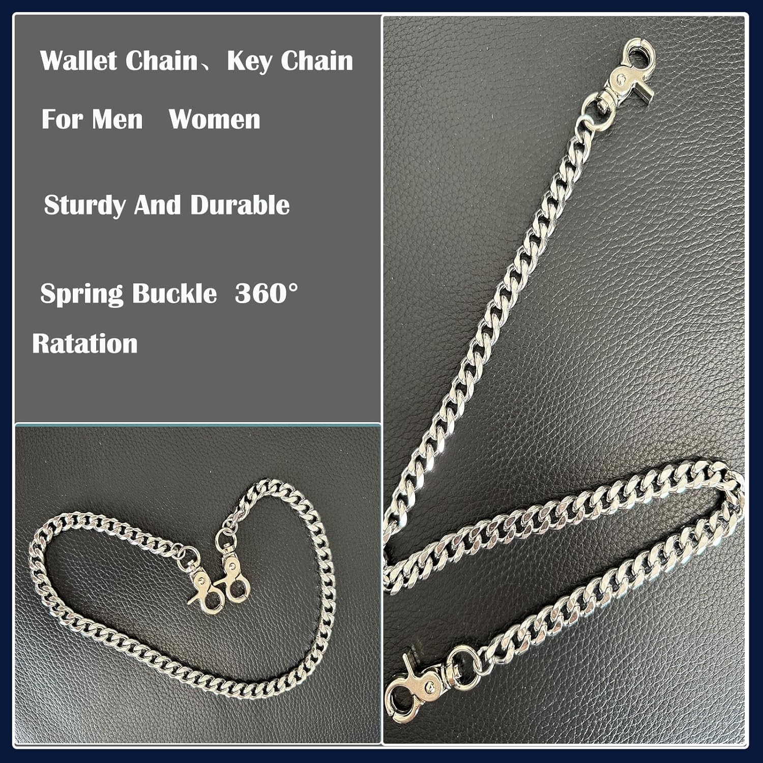 Wallet Chain, Heavy Duty Pant Chain, Jeans Chains Trend Fashion Keychain, Waist Chain Belt for Men Women Boy Girl - Image 7