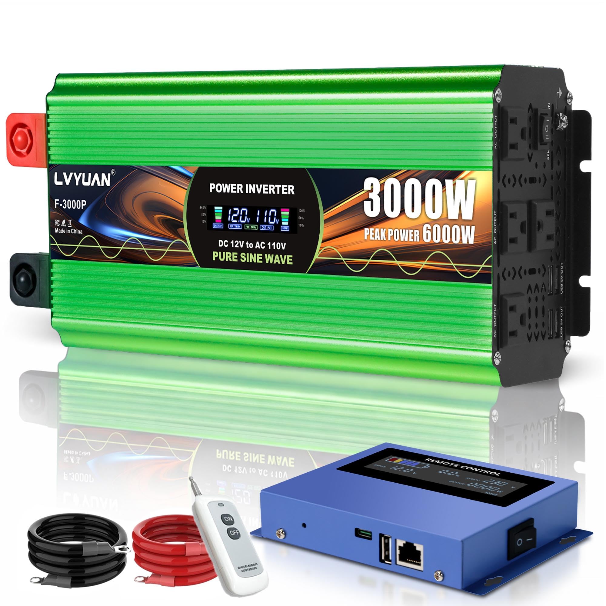Amazon.com: LVYUAN 3000 Watt Pure Sine Wave Power Inverter, DC 12V