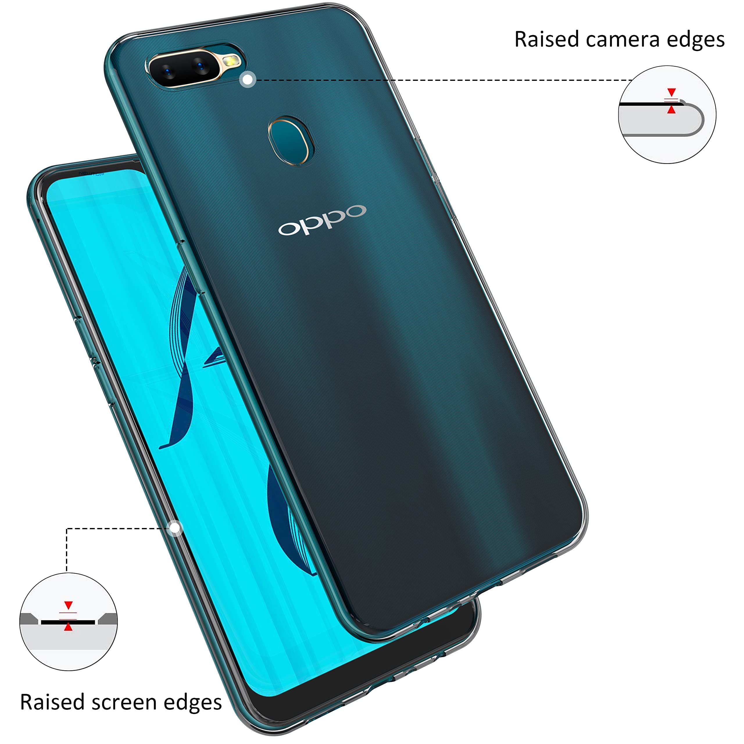 N NEWTOP Custodia Cover Compatibile con OPPO AX7, Morbido TPU CLEAR Gel