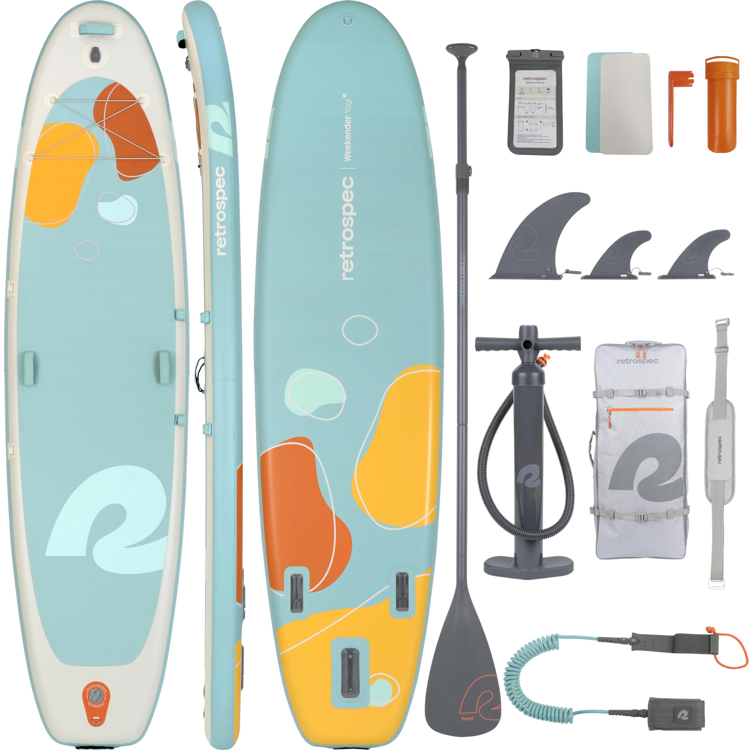 RetrospecWeekender Yogi 10’8 Extra Wide Yoga Paddle Board with Pump and Accessories, Non-Slip, Puncture Resistant, Lightweight iSUP Inflatable Paddle Board