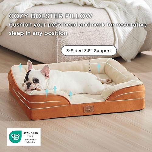 Miniatura 4 de Bedsure - Cama ortopédica mediana para perros, sofá cama impermeable para perros medianos, espuma de soporte con funda extraíble y lavable, forro