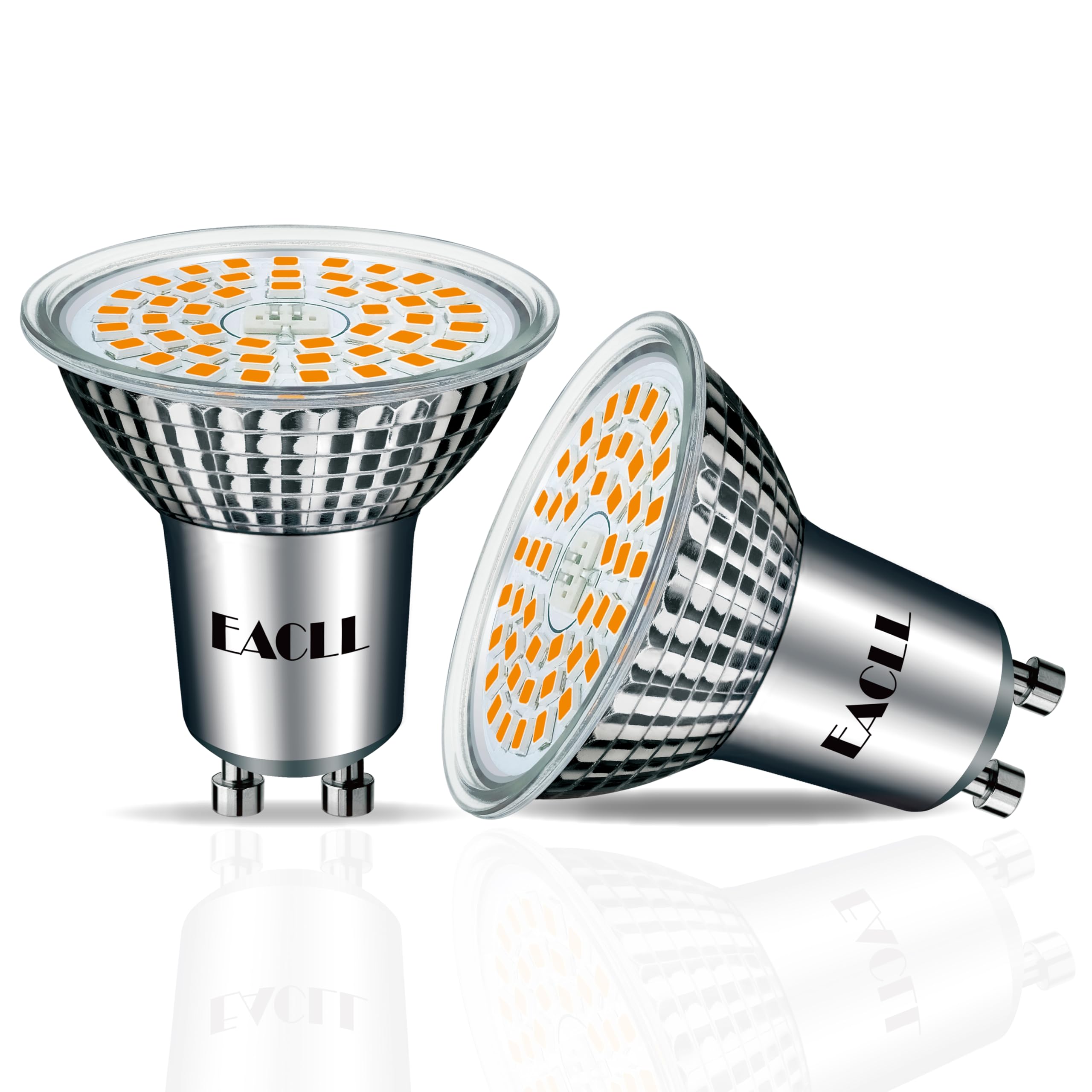 EACLL GU10 LED Lampe 10W Ersetzt 125W Halogen Leuchtmittel. 2700K Warmweiss 945 Lumen Birnen, Abstrahlwinkel 120° Spot, AC 230V Flimmerfrei Strahler, Nicht Dimmbar Ø50xH53mm Reflektorlampen, 2er-Pack
