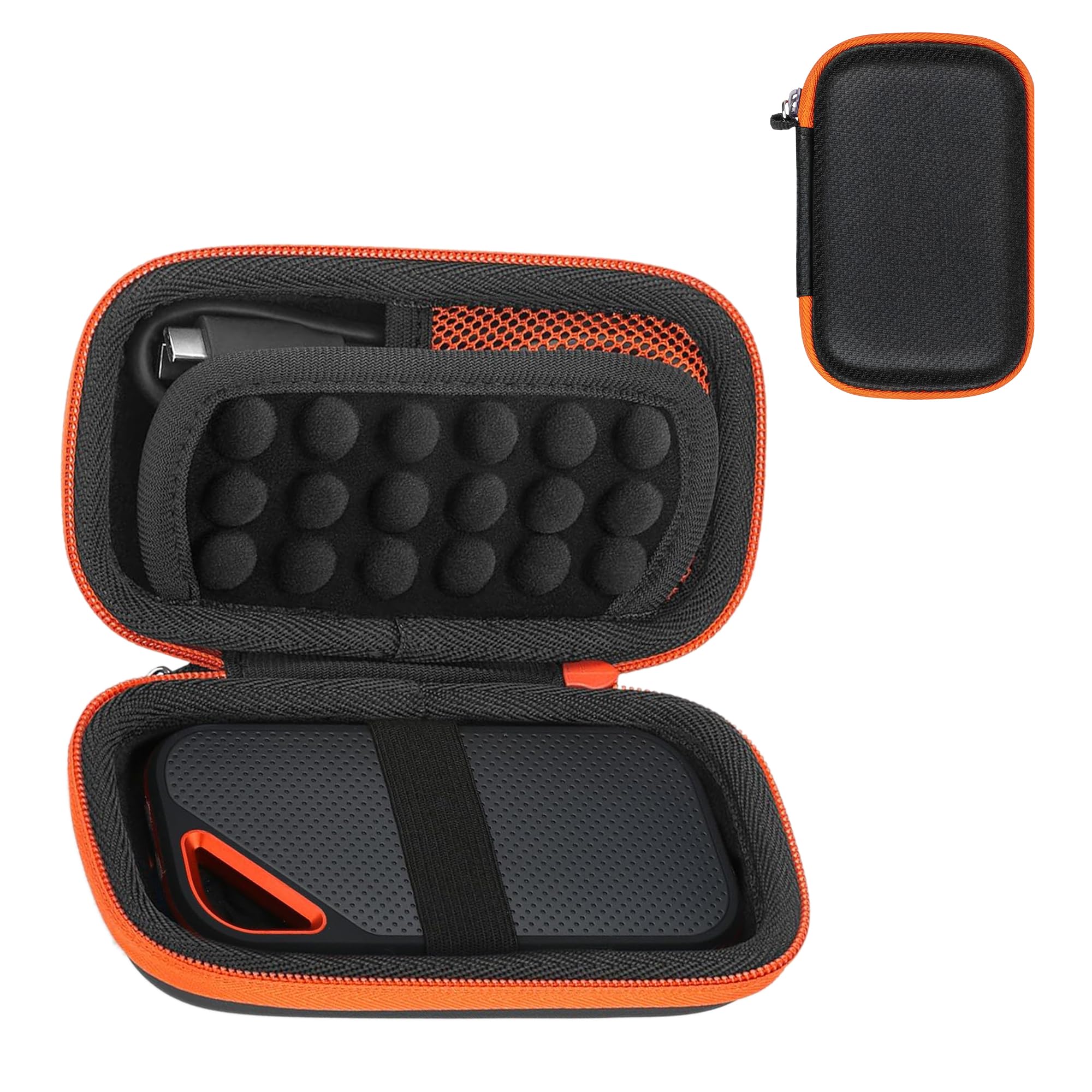 Sounce Protective Travel Case for SanDisk Extreme Pro/Extreme Portable SSD, Compatible with 500GB to 2TB External Drives, Compact Storage Cover Bag (SSD Not Included), Black